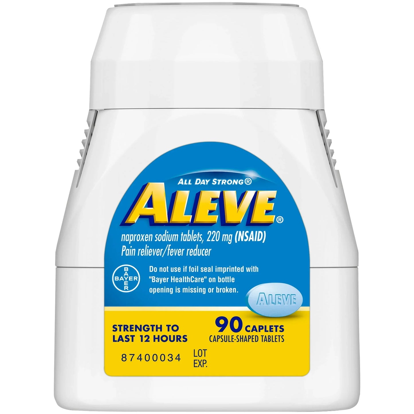Aleve Pain Relief Caplets with Naproxen Sodium – 90 Count - Exotic Pro