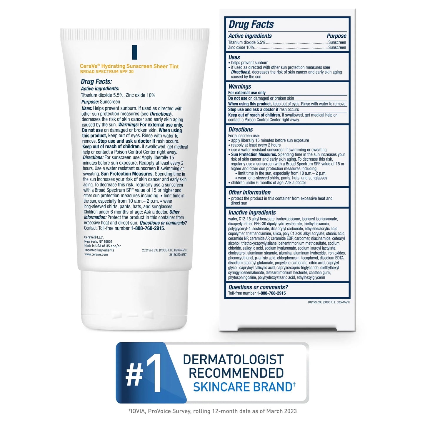 CeraVe Tinted Hydrating Mineral Sunscreen SPF 30 – Face Lotion, Sheer Tint - Exotic Pro
