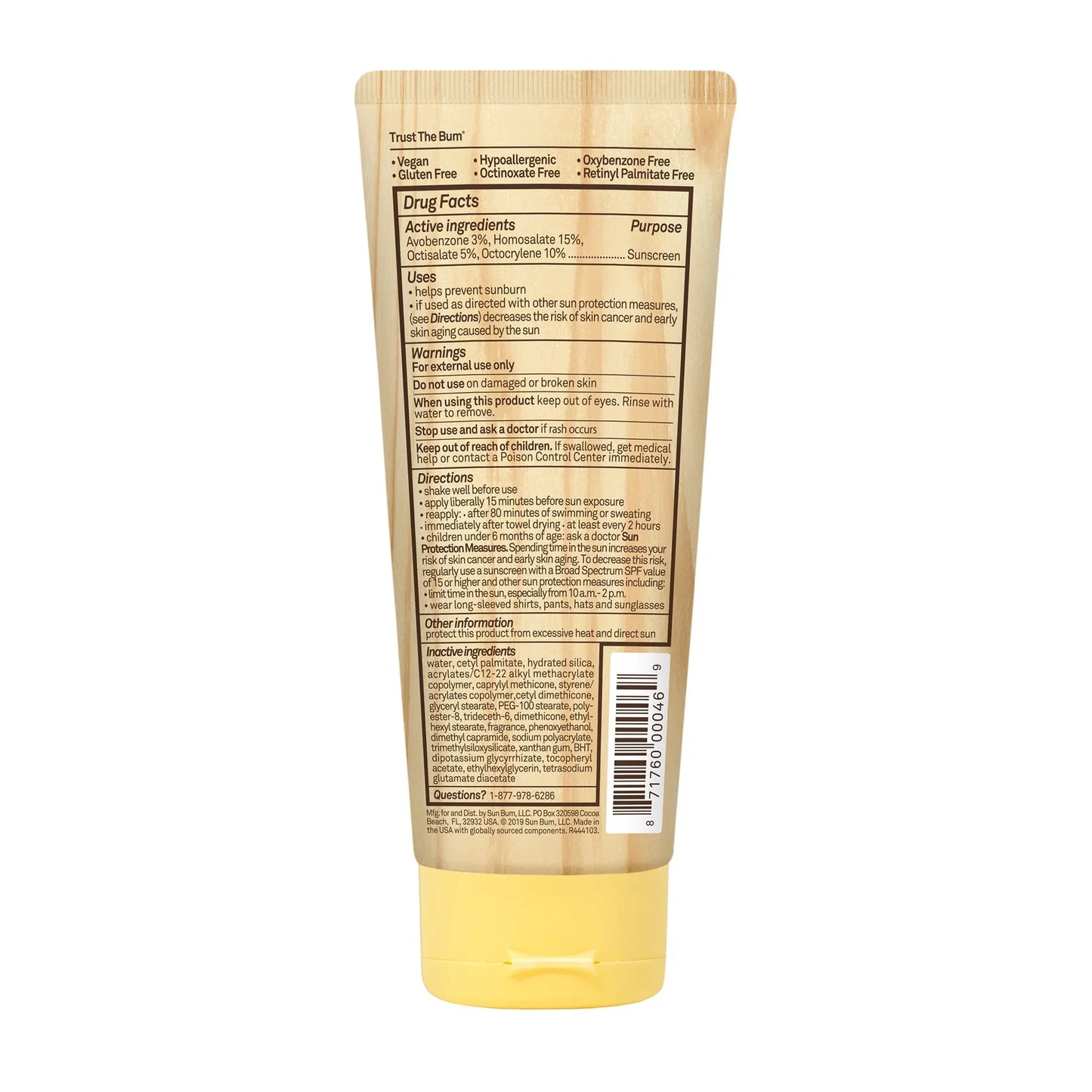 Sun Bum Original Sunscreen Lotion, SPF 70, Moisturizing, 6 oz - Exotic Pro