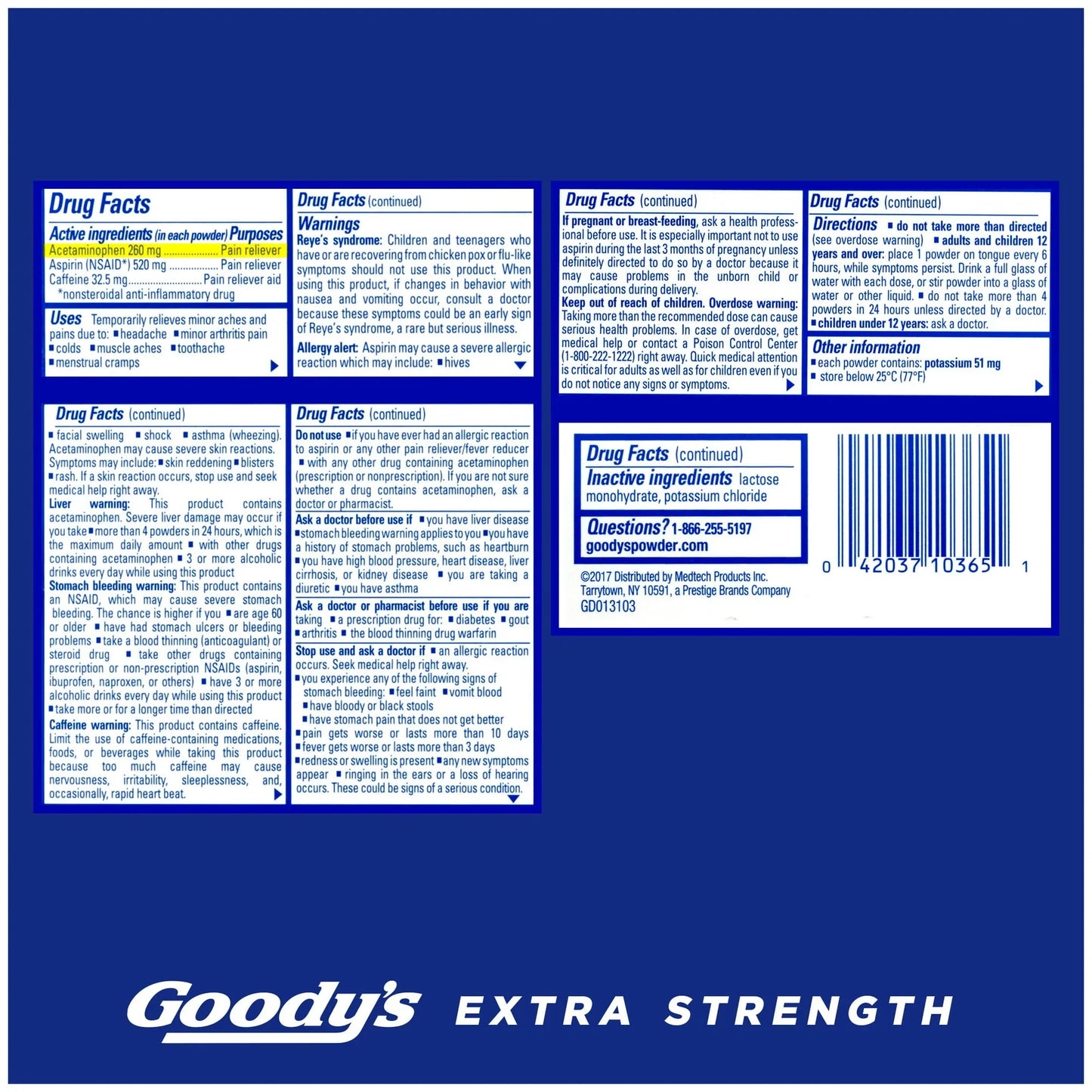 Goody's Extra Strength Headache Powder Sticks for Fast Relief – 50 Ct - Exotic Pro