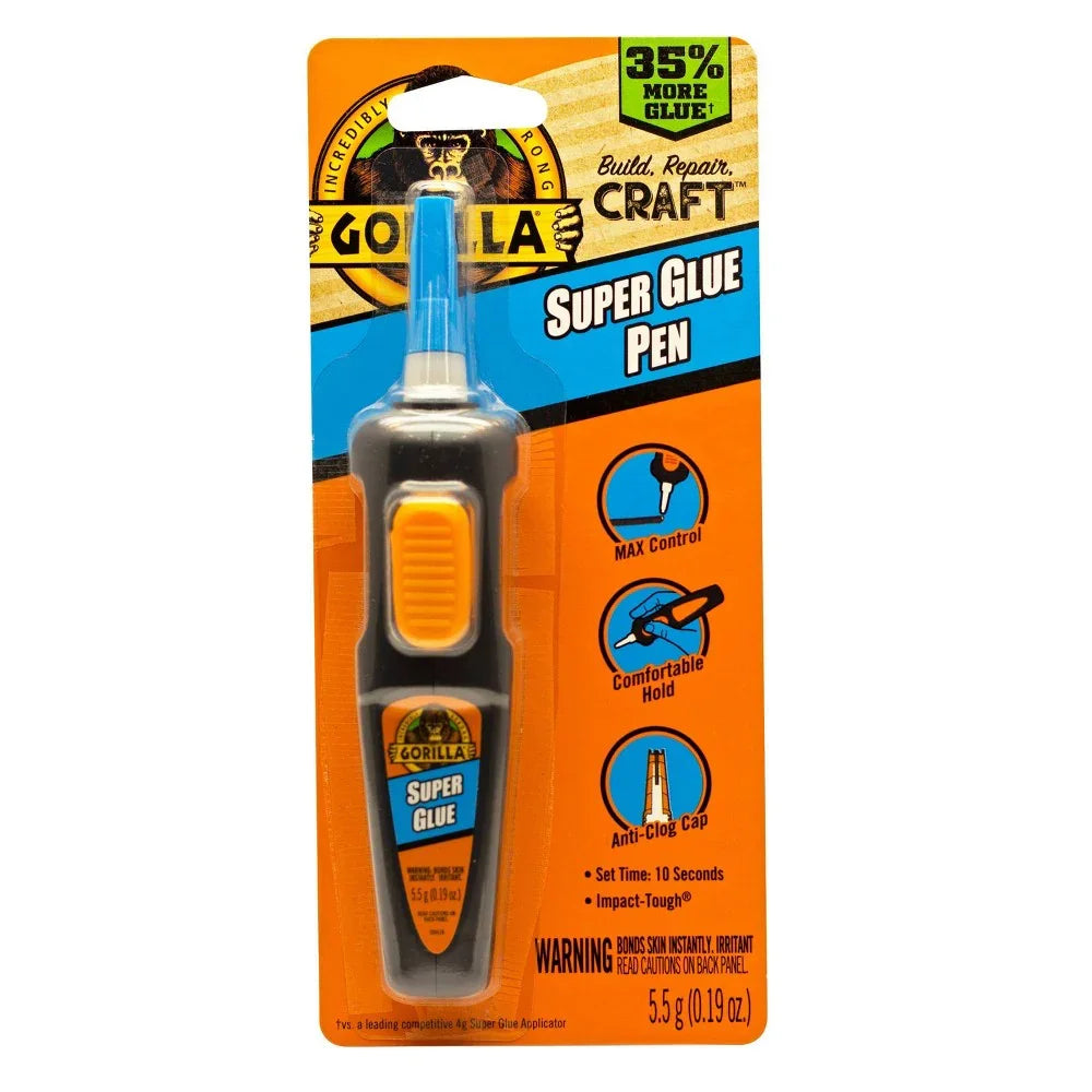 Gorilla Super Glue Pen 5.5g | Clear Fast-Dry Adhesive for Craft & Ceramic - Exotic Pro