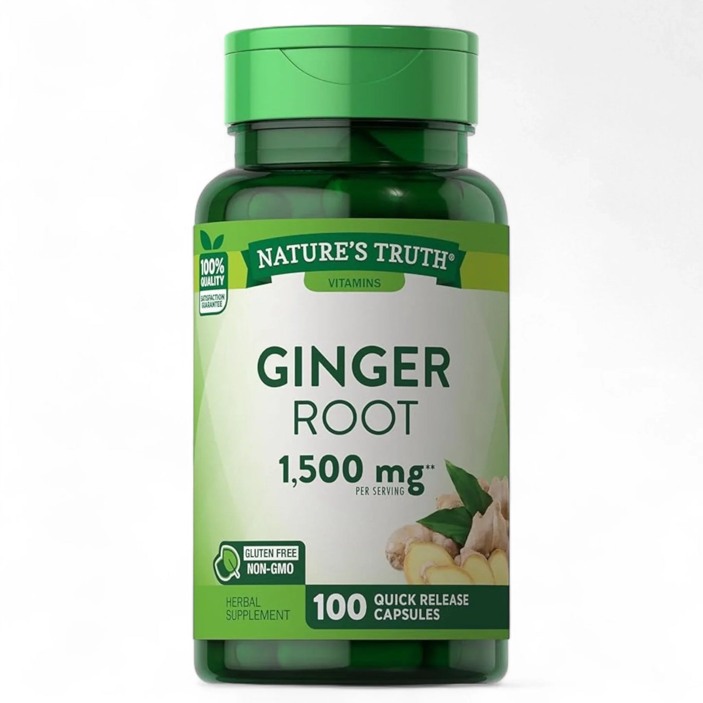 Nature's Truth Ginger Root Capsules | 1,500mg | 100 Count | Non-GMO and Gluten-Free Supplement - Exotic Pro