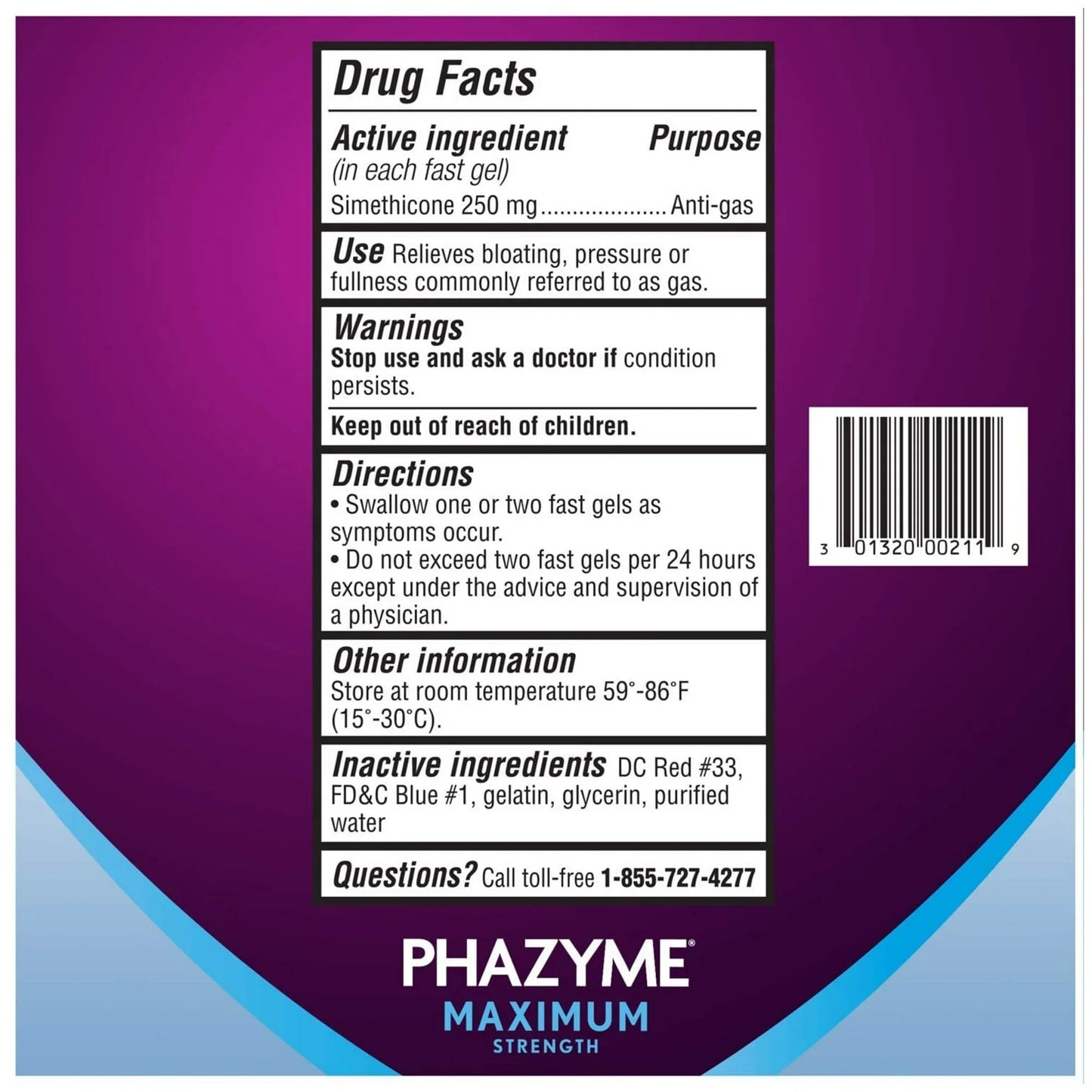 Phazyme Maximum Strength Gas Relief – 250mg, 12 Softgels | Fast Bloating Relief - Exotic Pro