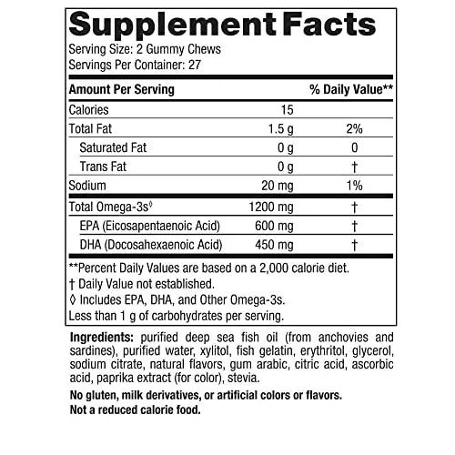 Nordic Naturals Ultimate Omega Gummy Chews, Tropical Fruit Flavor, 54 Ct - Exotic Pro
