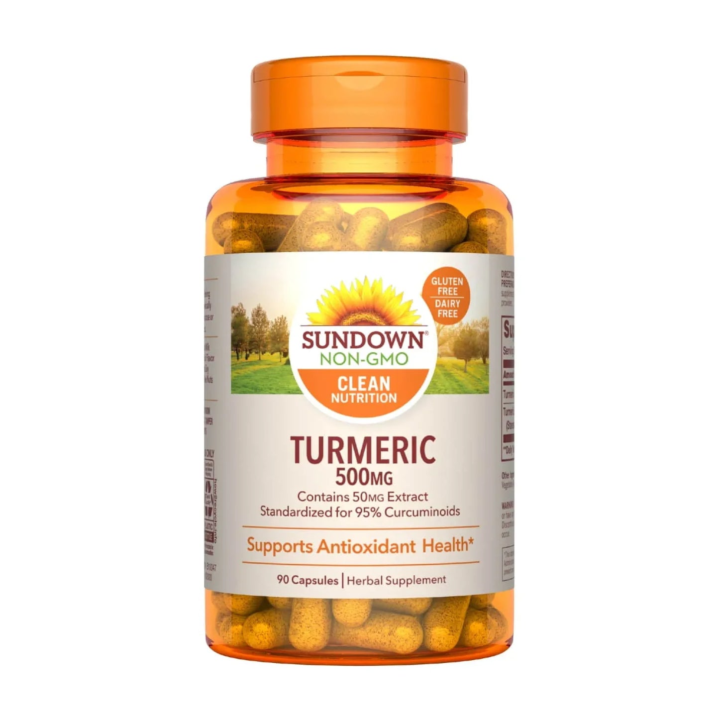 Sundown Turmeric Supplement, 500 mg, Supports Antioxidant Health, 90 Capsules - Exotic Pro