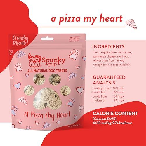 Spunky Pup A Pizza My Heart Crunchy Dog Biscuit Treats, 10 oz - Exotic Pro