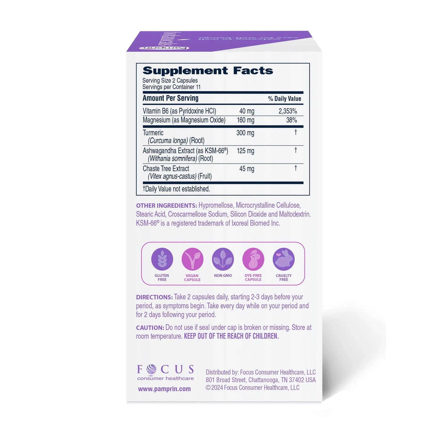 Pamprin Botanicals PMS & Period Support Supplement – 22 Ct - Exotic Pro