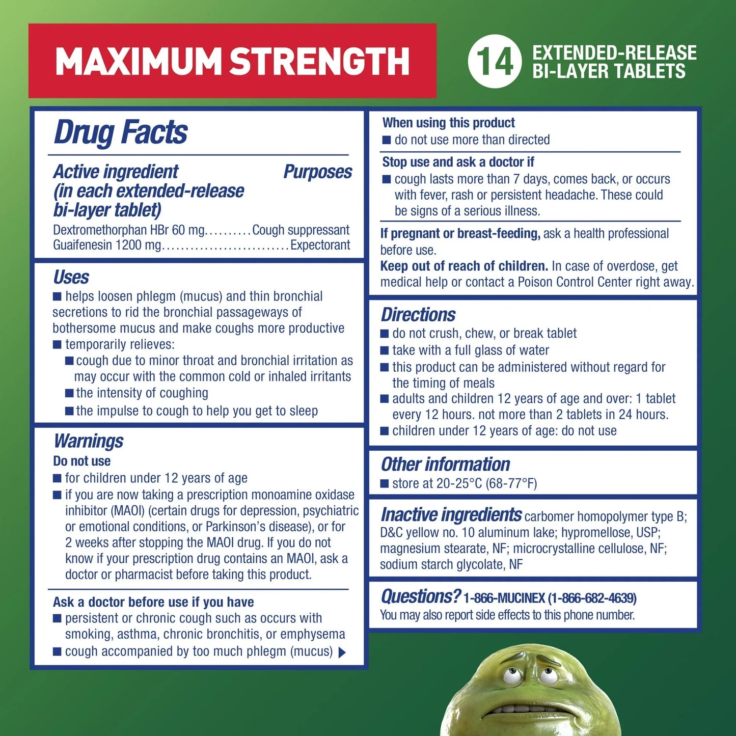 Mucinex DM Max Strength 12 Hour Cough & Mucus Relief Tablets, 14 Ct - Exotic Pro