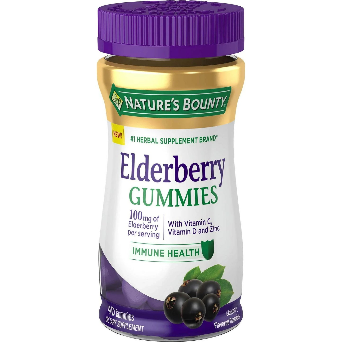 Nature's Bounty Elderberry, 40 Gummies - Exotic Pro