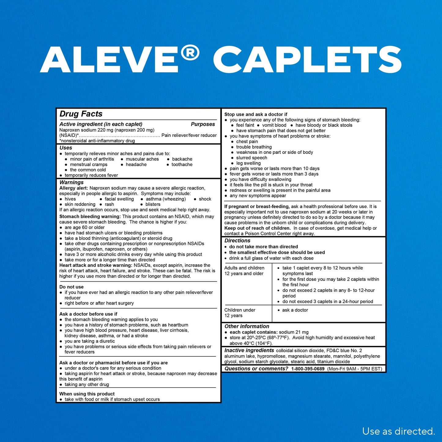 Aleve Pain Relief Caplets with Naproxen Sodium – 90 Count - Exotic Pro