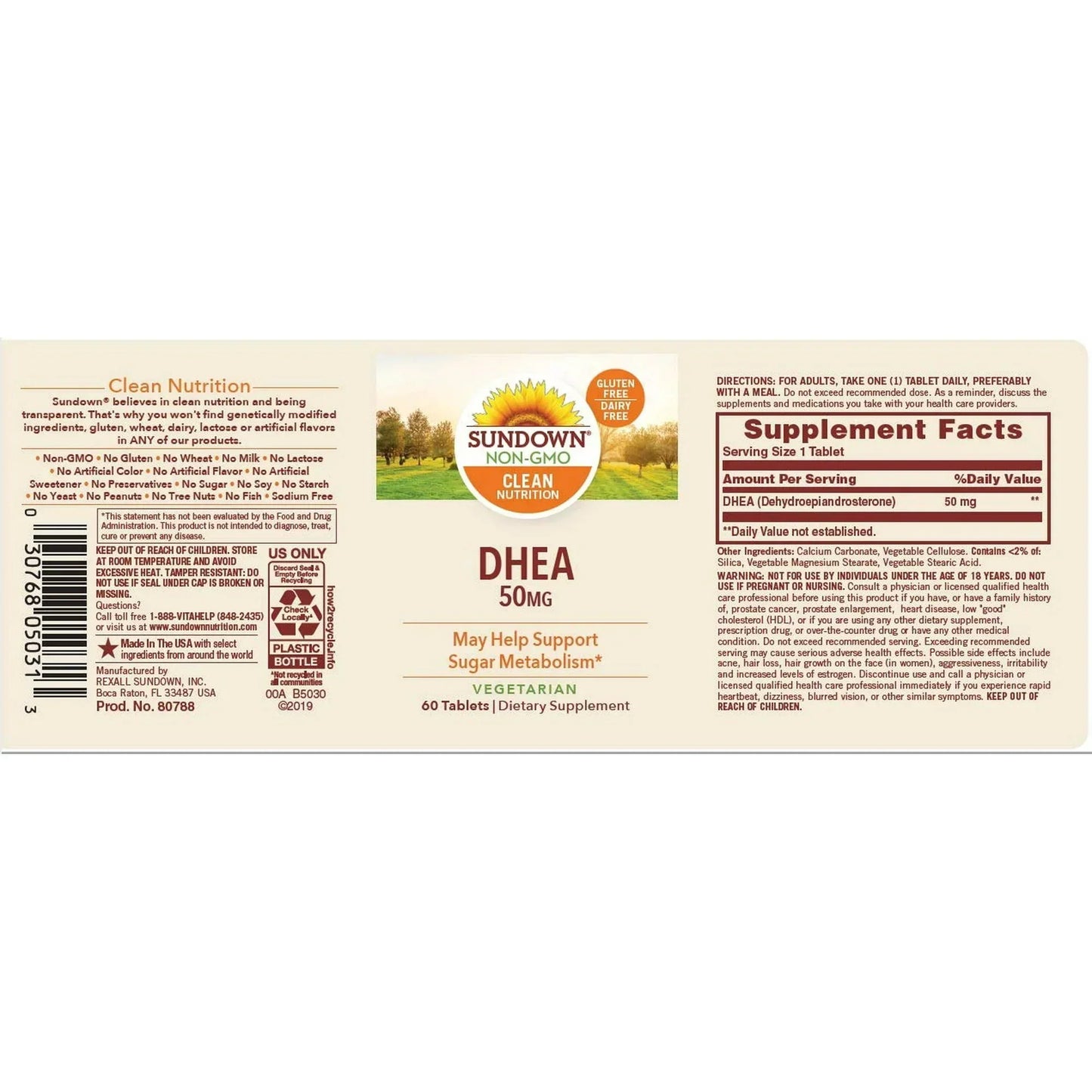 Sundown Naturals DHEA 50mg, 60 Tablets (Pack of 3) - Exotic Pro
