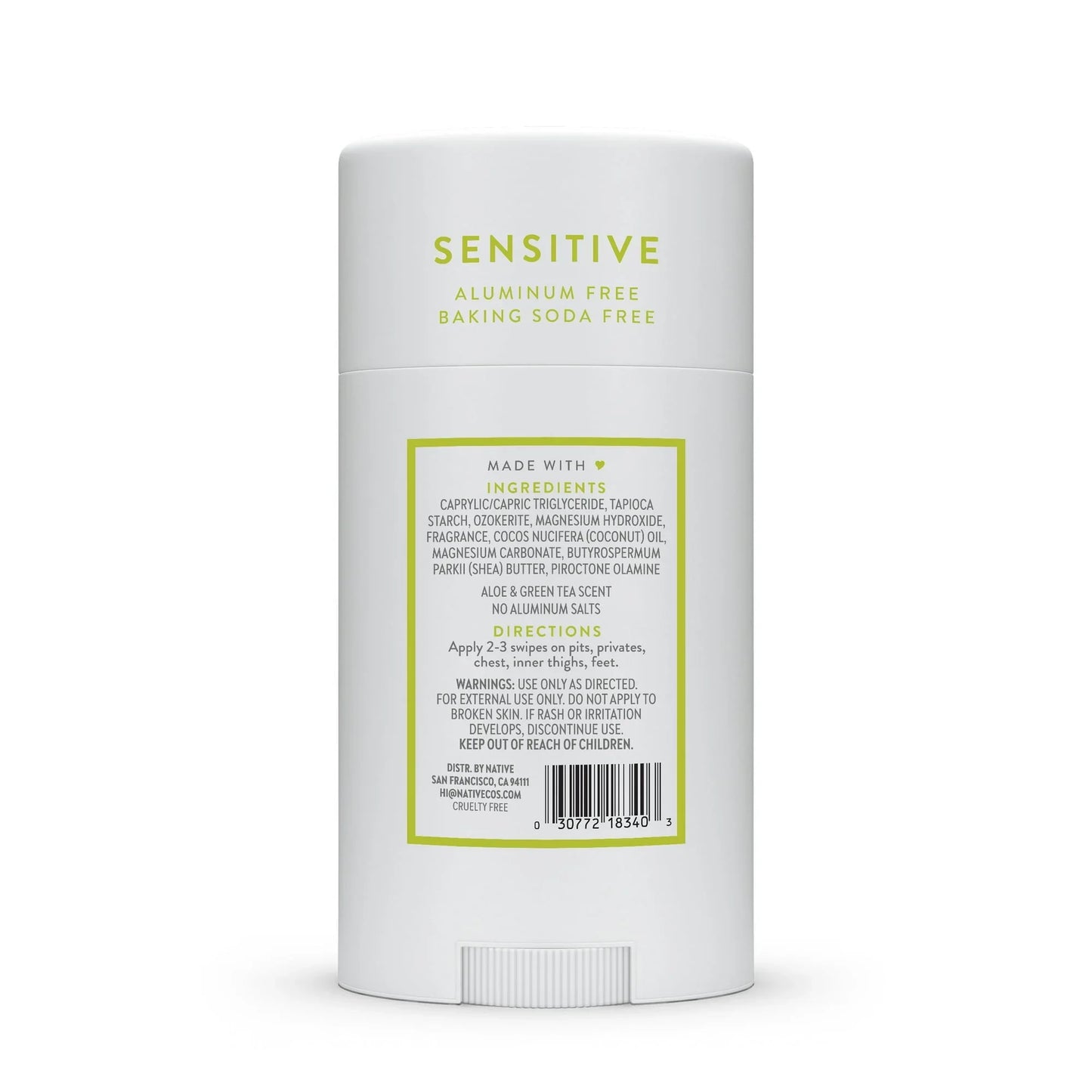 Native Whole Body Deodorant Aloe & Green Tea, Sensitive, 2.4 oz - Exotic Pro