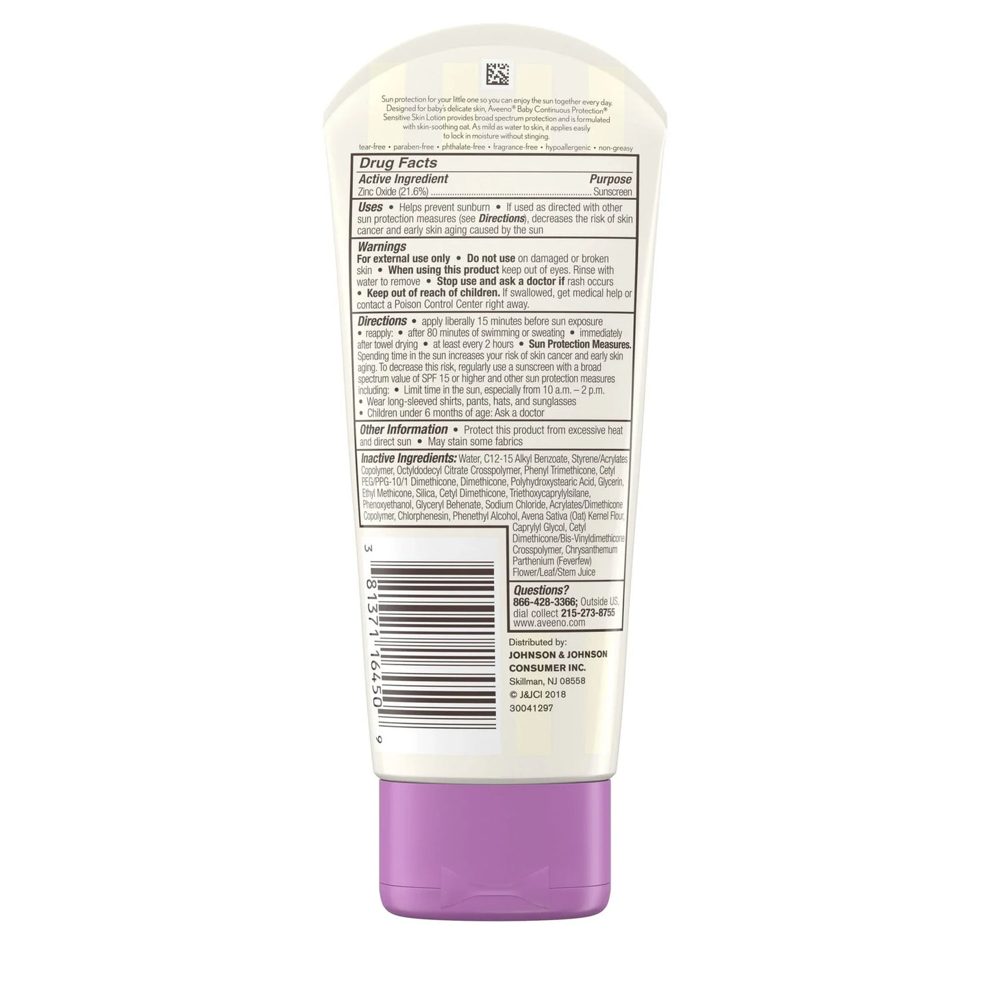 Aveeno Baby Mineral Sunscreen Lotion SPF 50 with Zinc Oxide, 3 fl oz - Exotic Pro