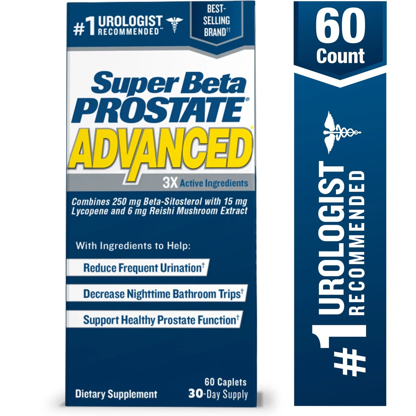 Super Beta Prostate Advanced Caplets for Prostate Support, 60 Count, - Exotic Pro