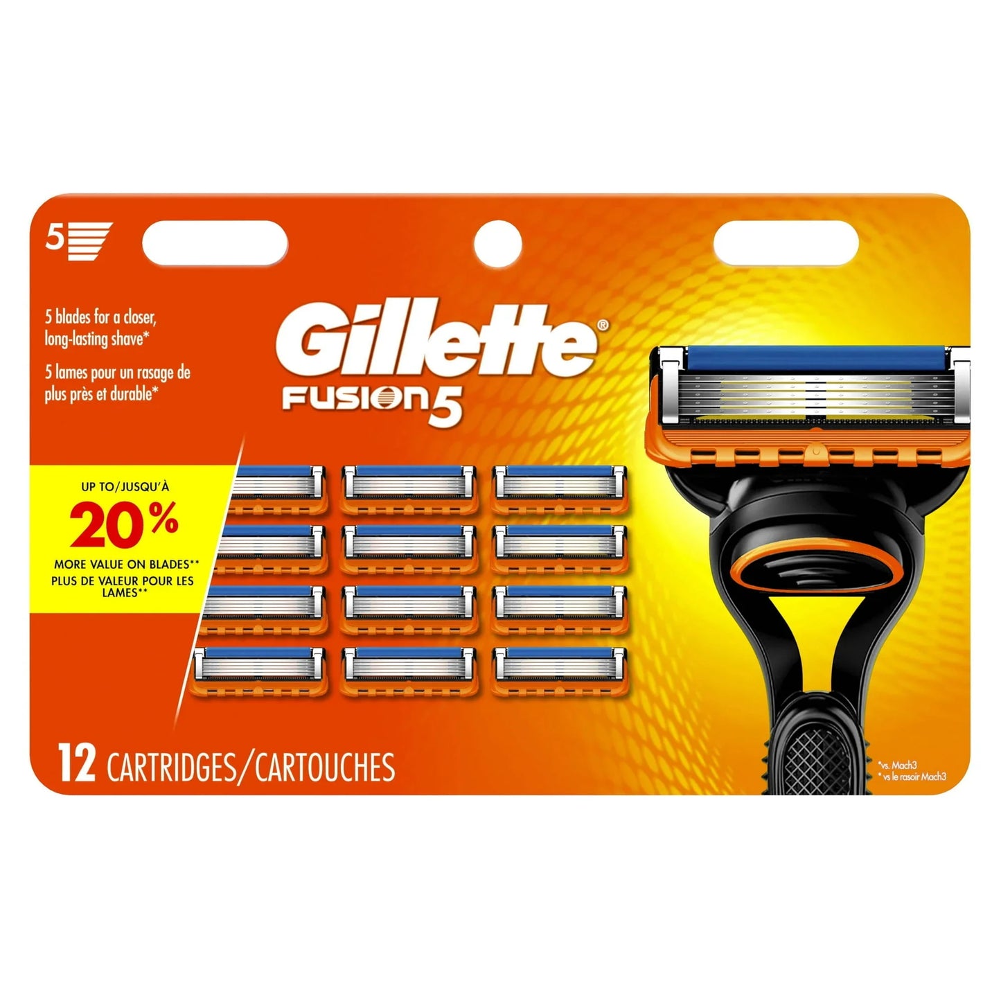 Gillette Fusion5 Razor Blades - 12 Cartridges - Exotic Pro
