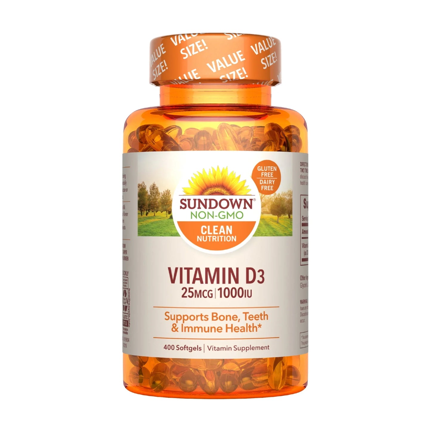 Sundown Vitamin D3 1000 IU, Supports Bone, Teeth, and Immune Health, 400 Softgels - Exotic Pro