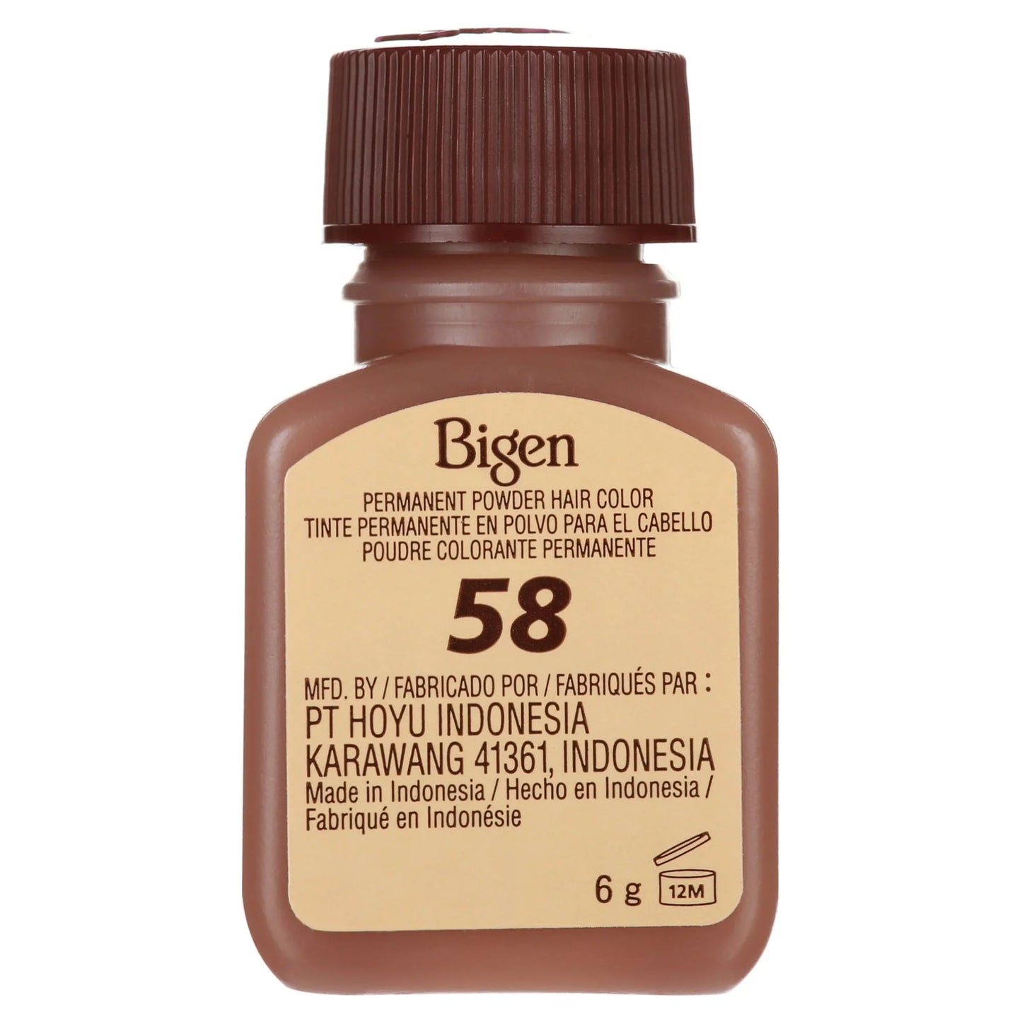 Bigen Permanent Powder Hair Color 58 Black Brown | 1 ea for Adults - Exotic Pro