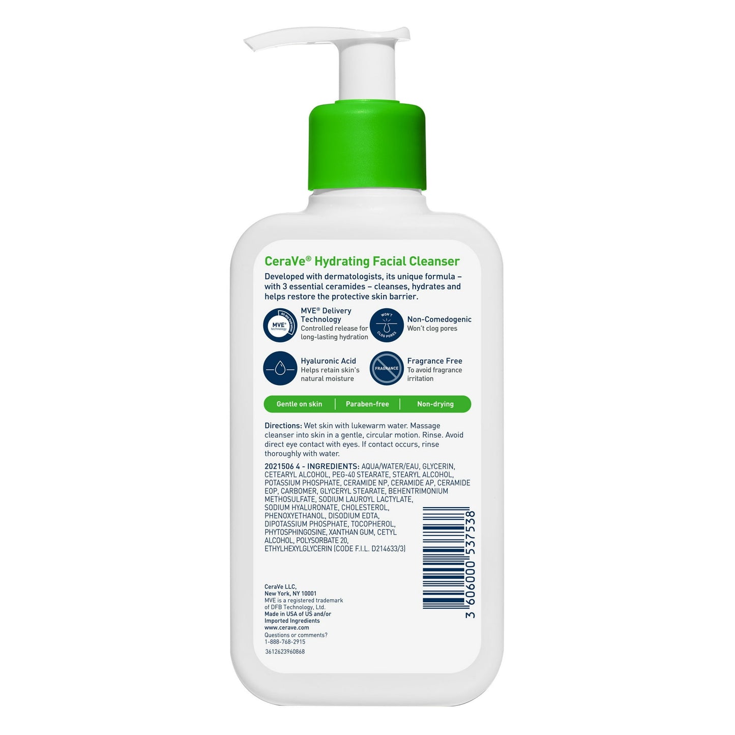 CeraVe Hydrating Facial Cleanser – Daily Face Wash for Dry Skin, 8 fl oz - Exotic Pro