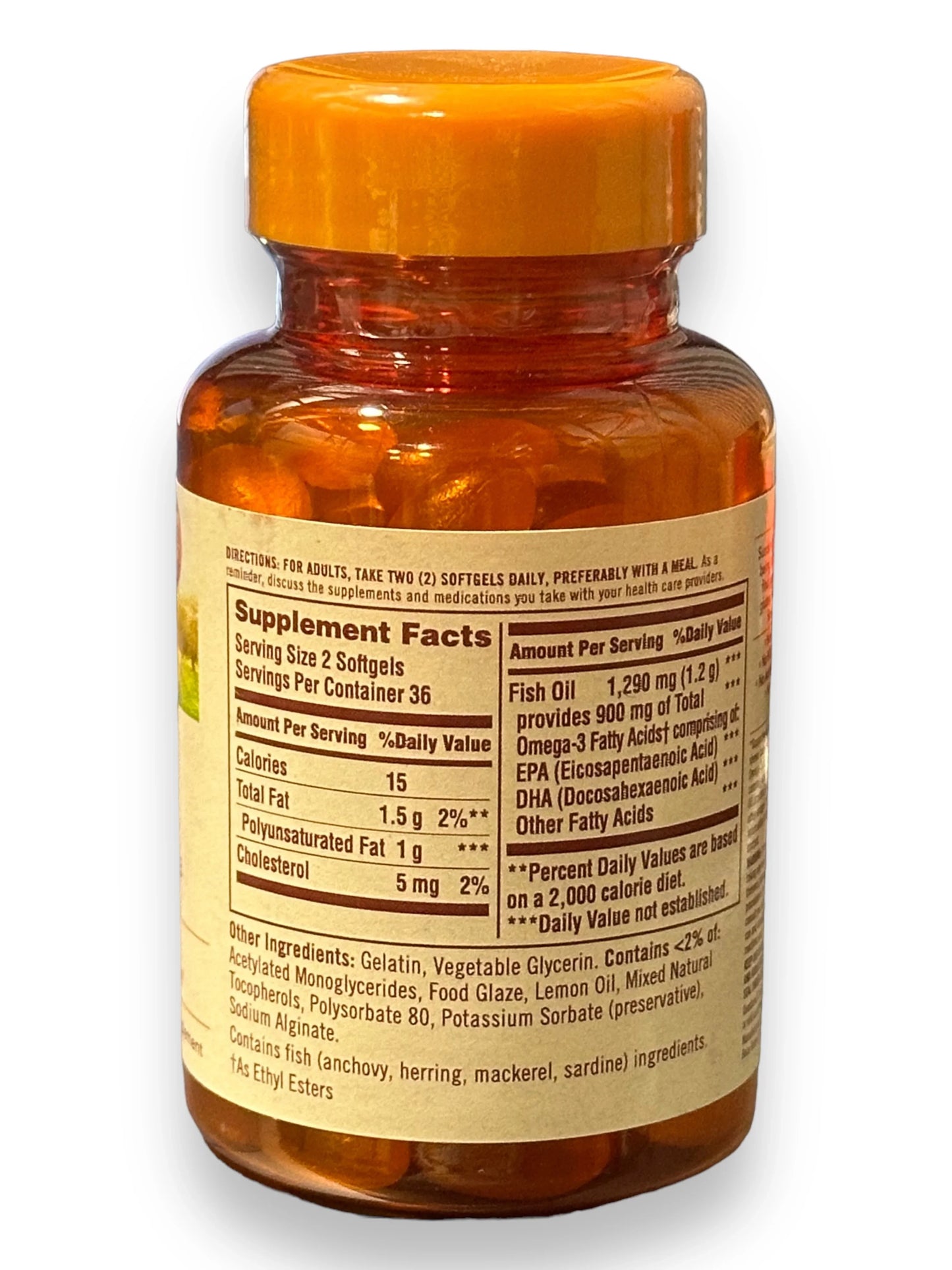 Sundown Odorless Fish Oil, 1290mg, Omega 3 Dietary Supplement, Supports Heart Health, 72 Coated Mini Softgels - Exotic Pro