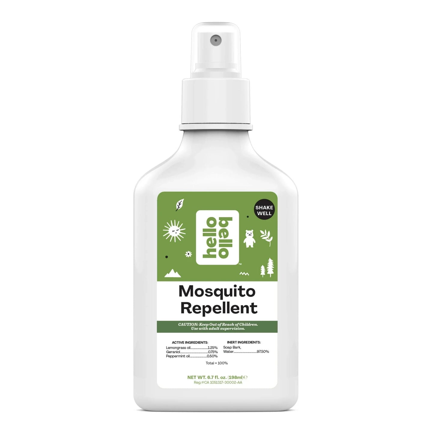 Hello Bello Mosquito Repellent, Made with Natural Lemongrass and Peppermint Oils, 6.7 oz - Exotic Pro