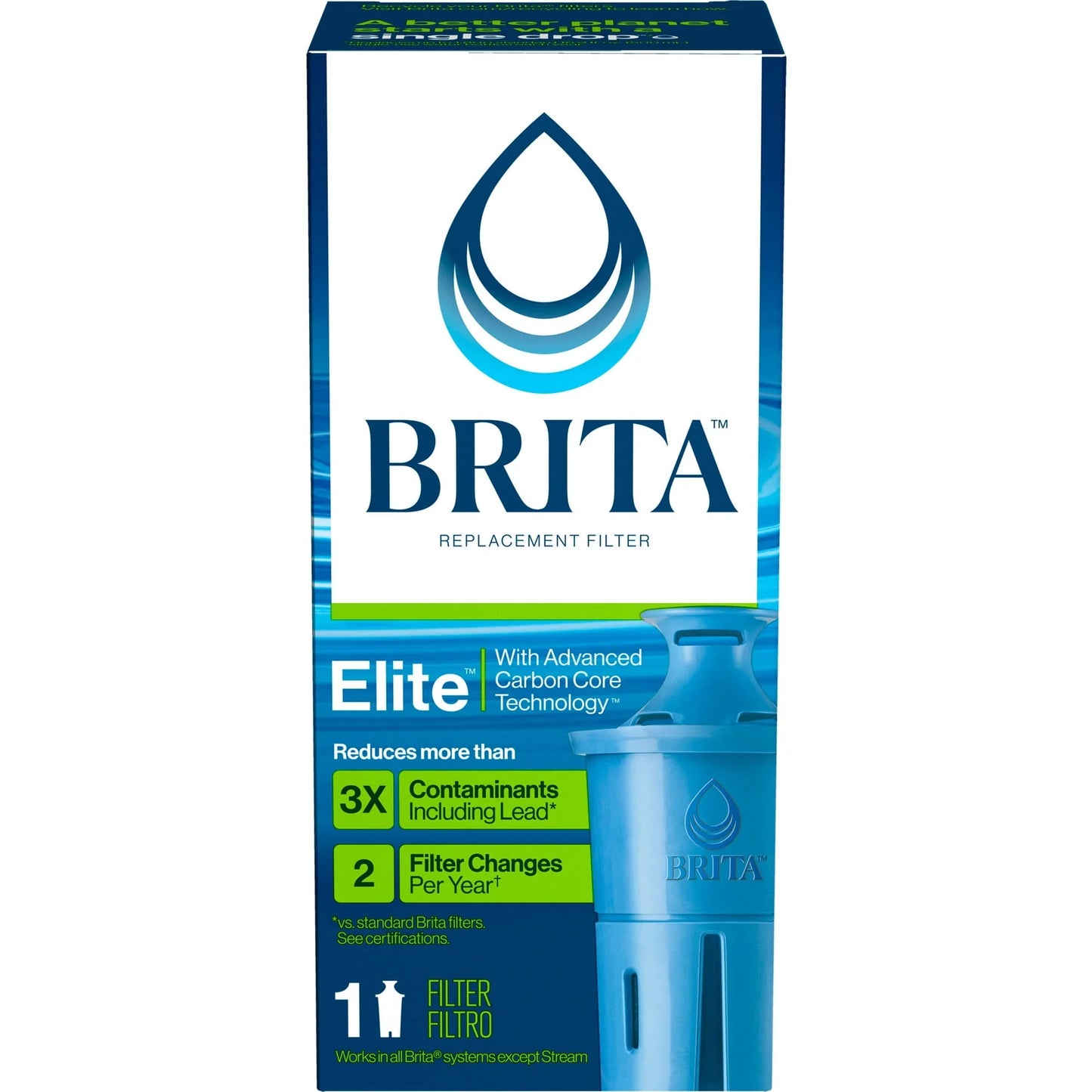 Brita Elite Water Filter Replacement | 1 Count | Reduces Lead & Contaminants - Exotic Pro