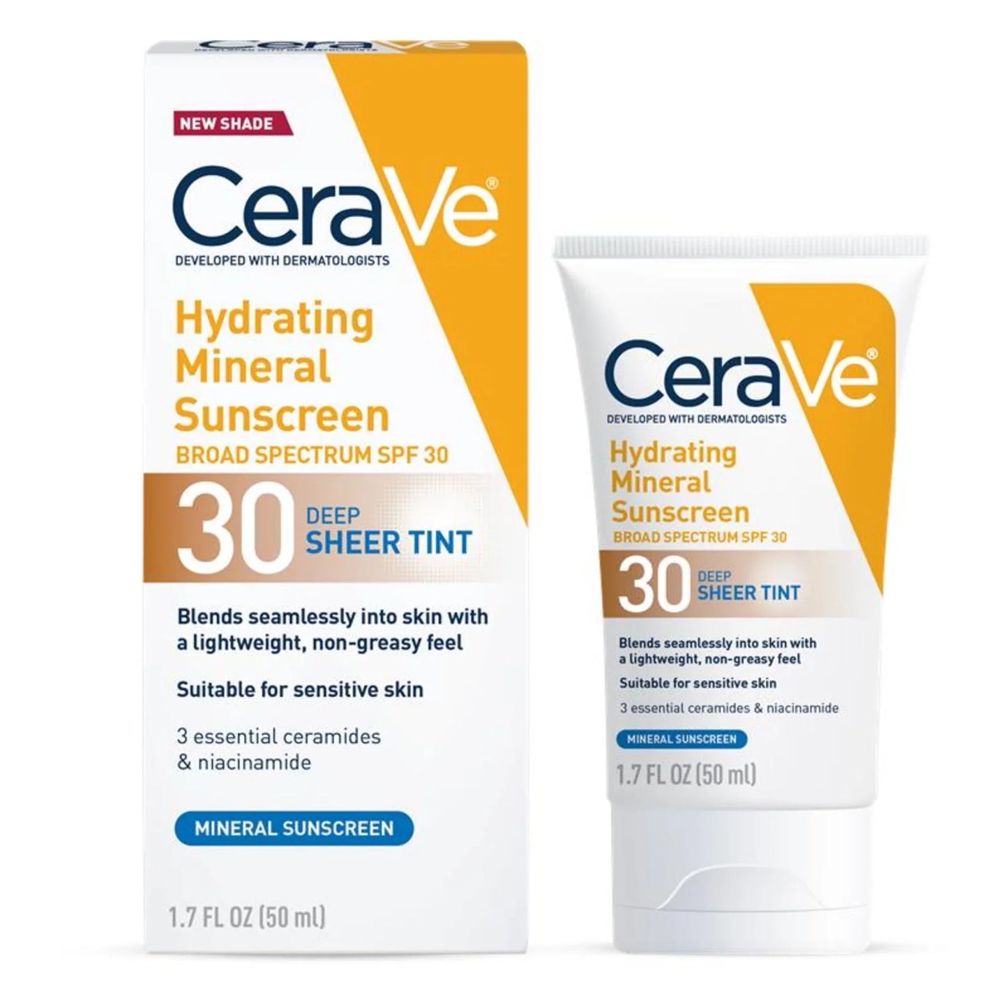 CeraVe Tinted Hydrating Mineral Sunscreen SPF 30 – Face Lotion, Sheer Tint - Exotic Pro