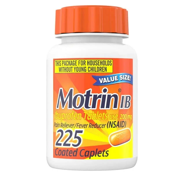 Motrin IB Fast-Acting Ibuprofen 200mg | 225 Ct Pain & Fever Relief Tablets - Exotic Pro