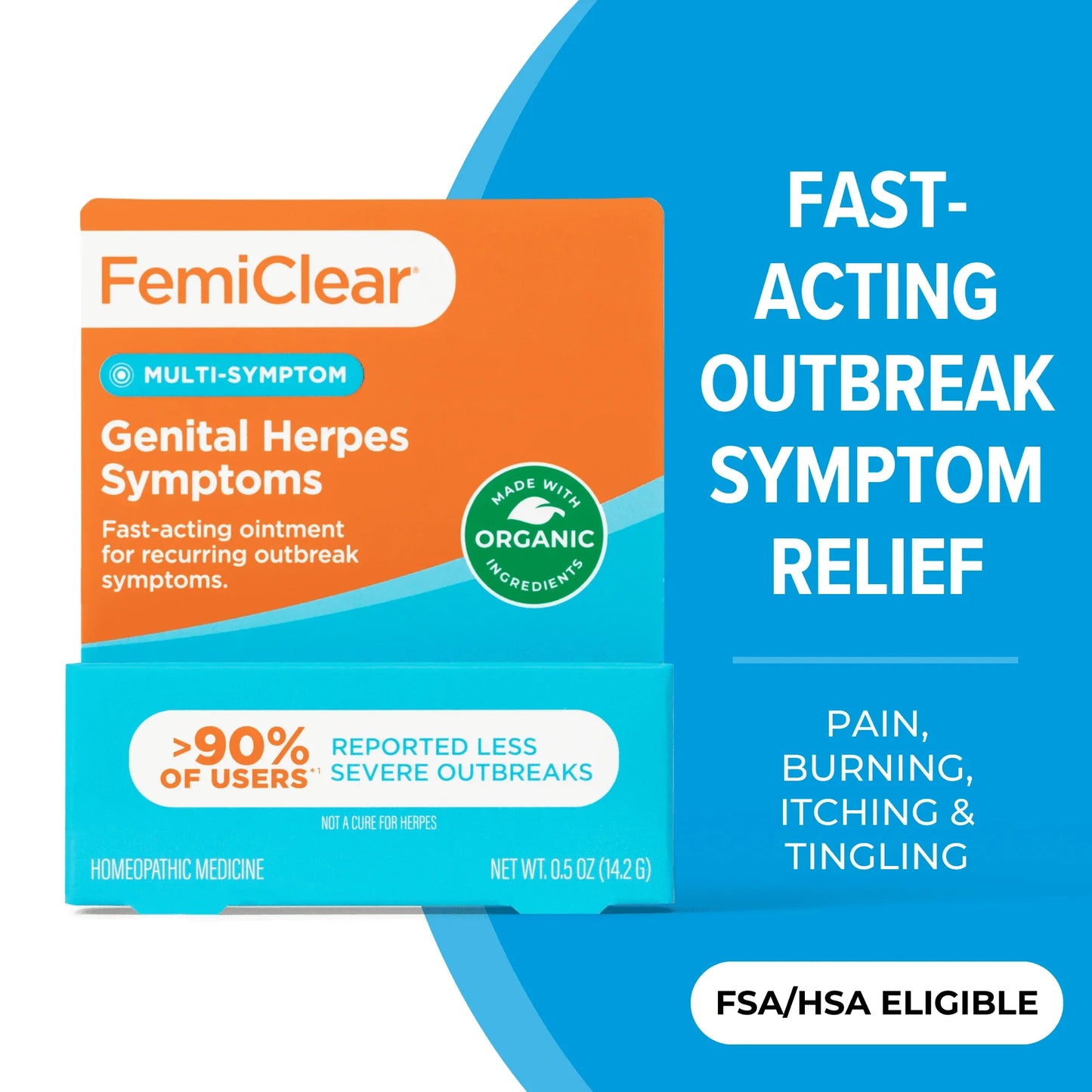 FemiClear Genital Herpes Multi-Symptom Relief Ointment - 0.5 oz - Exotic Pro