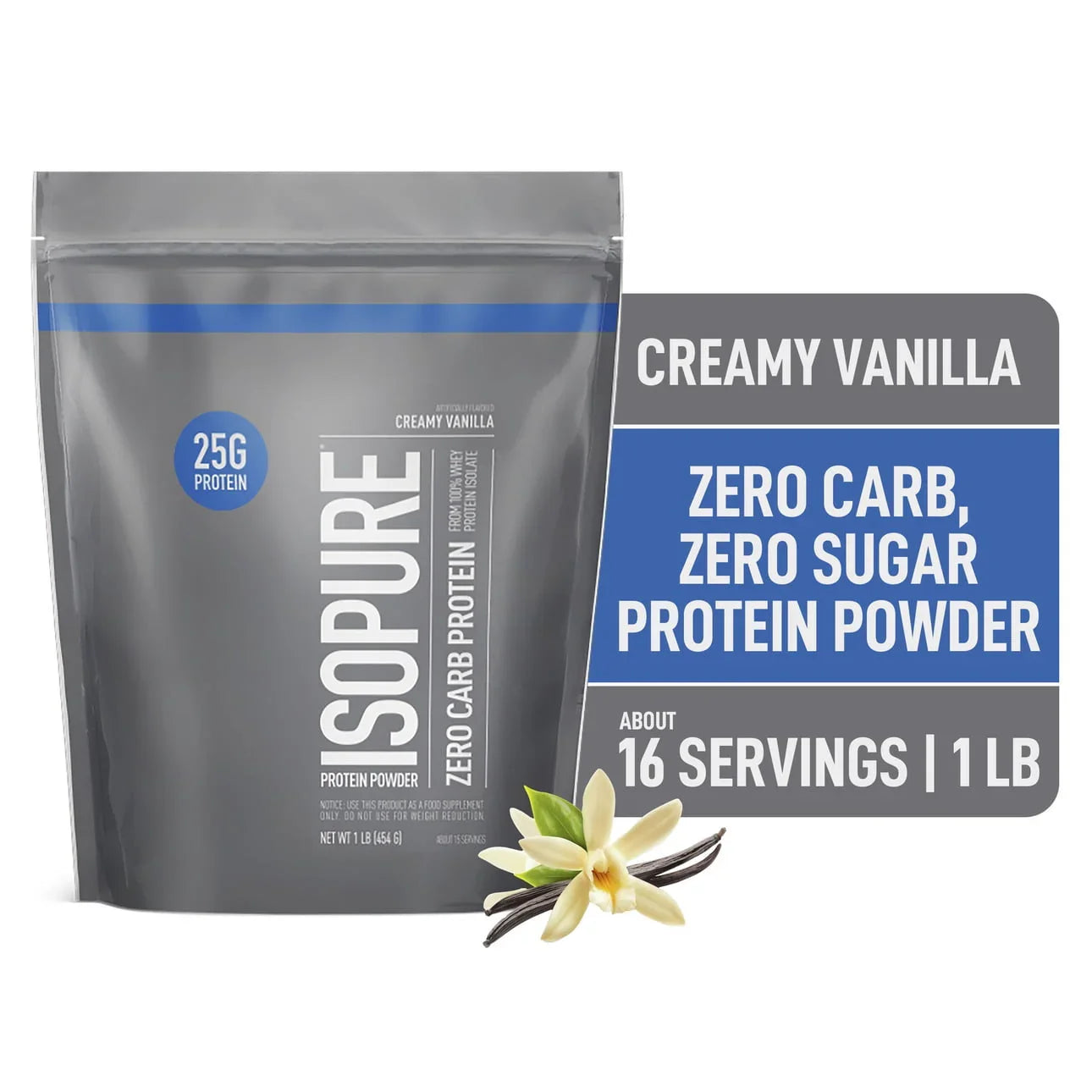 Isopure Zero Carb Whey Isolate Protein Powder, Vanilla - 15 Servings - Exotic Pro