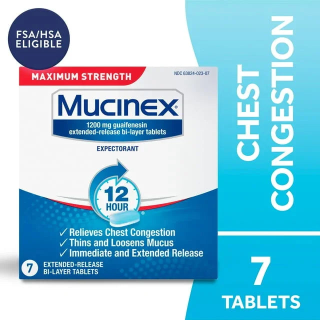 Mucinex 12 Hour Max Strength Expectorant Tablets – Mucus Relief, 7 Ct - Exotic Pro