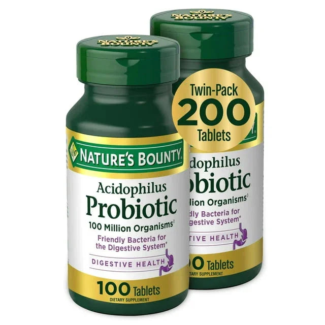 Nature’s Bounty Acidophilus Probiotic 100 Ct, 2-Pack | Digestive Health Support - Exotic Pro