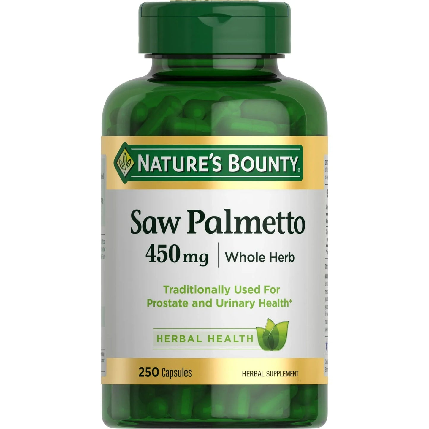 Nature's Bounty Saw Palmetto 450mg Herbal Supplement, 250 Capsules - Exotic Pro