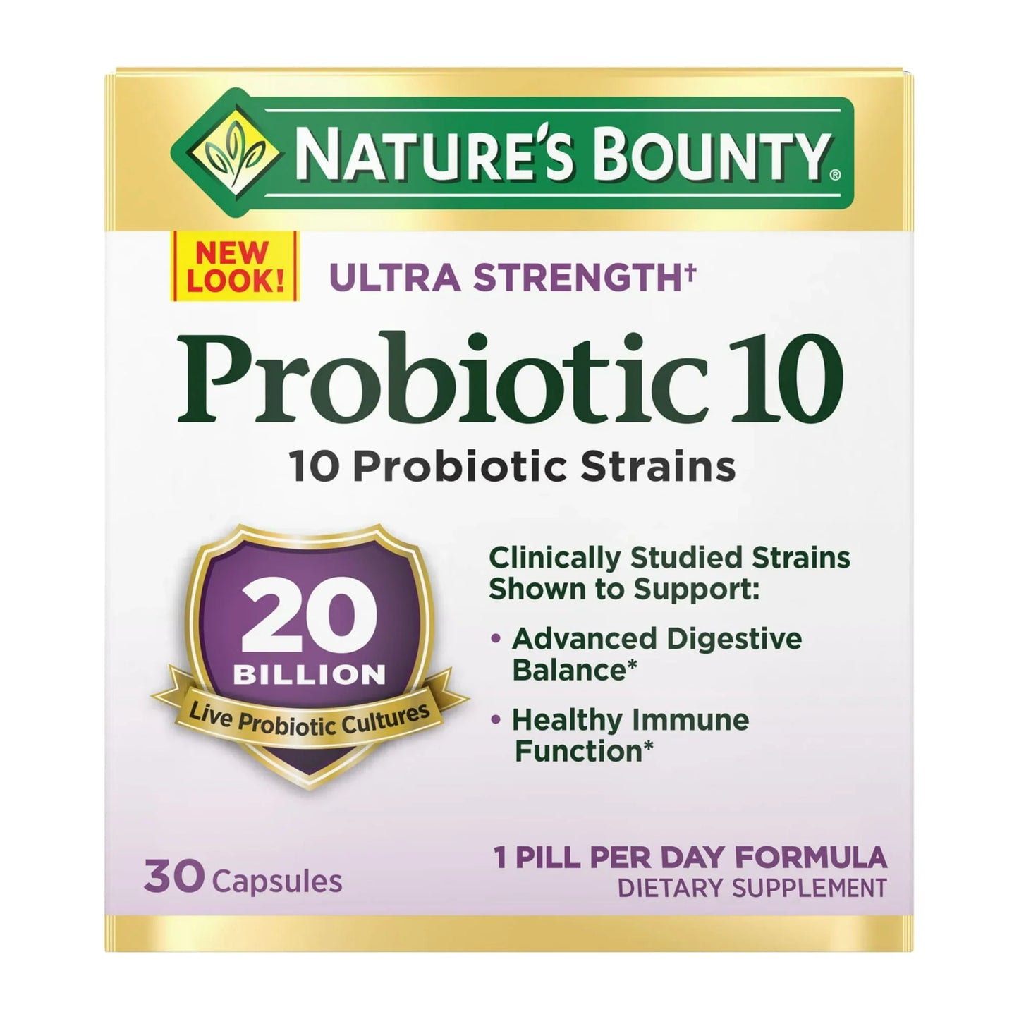 Nature’s Bounty Probiotic 10 Ultra Strength 30 Ct | Digestive & Immune Support - Exotic Pro