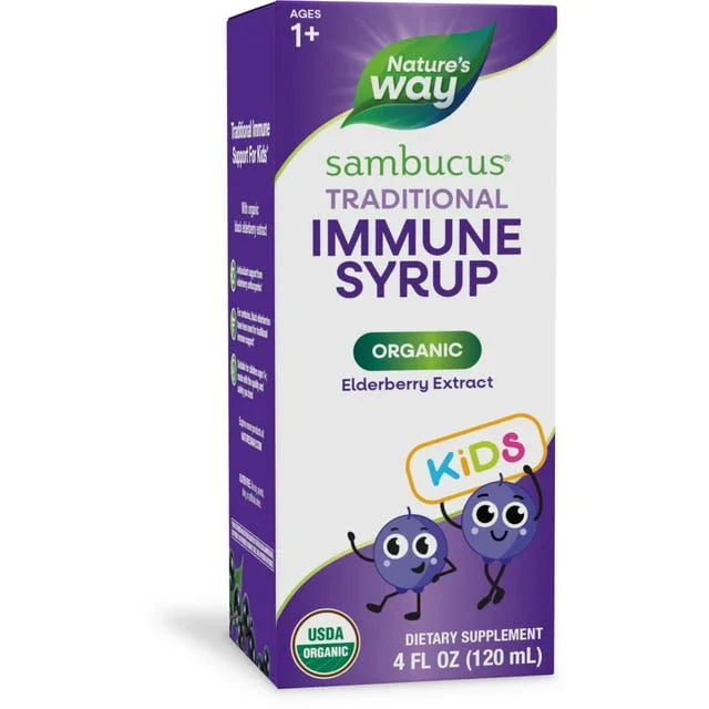 Nature's Way Sambucus Kids Immune Syrup – Organic Elderberry, 4 Fl Oz - Exotic Pro