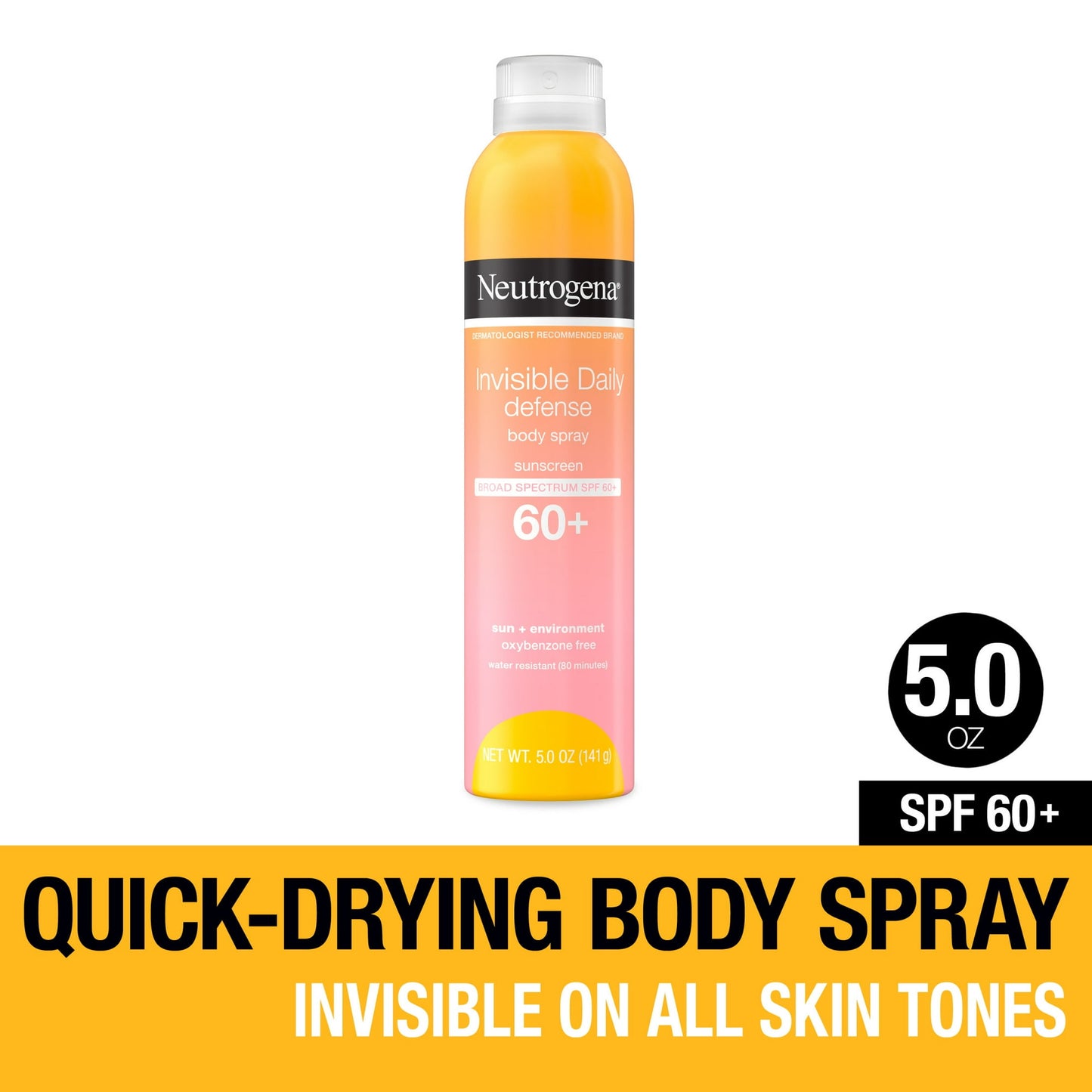 Neutrogena Invisible Daily Defense Sunscreen Spray, SPF 60+, 5.0 oz - Exotic Pro