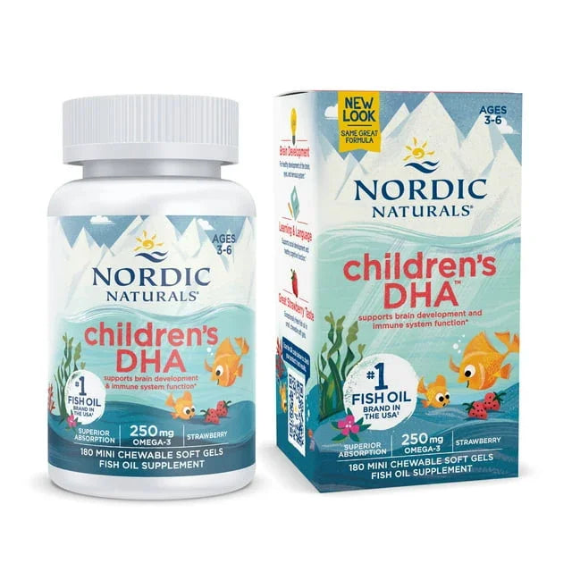 Nordic Naturals Children's DHA Mini Softgels, 250mg Omega-3, 180 Ct - Exotic Pro