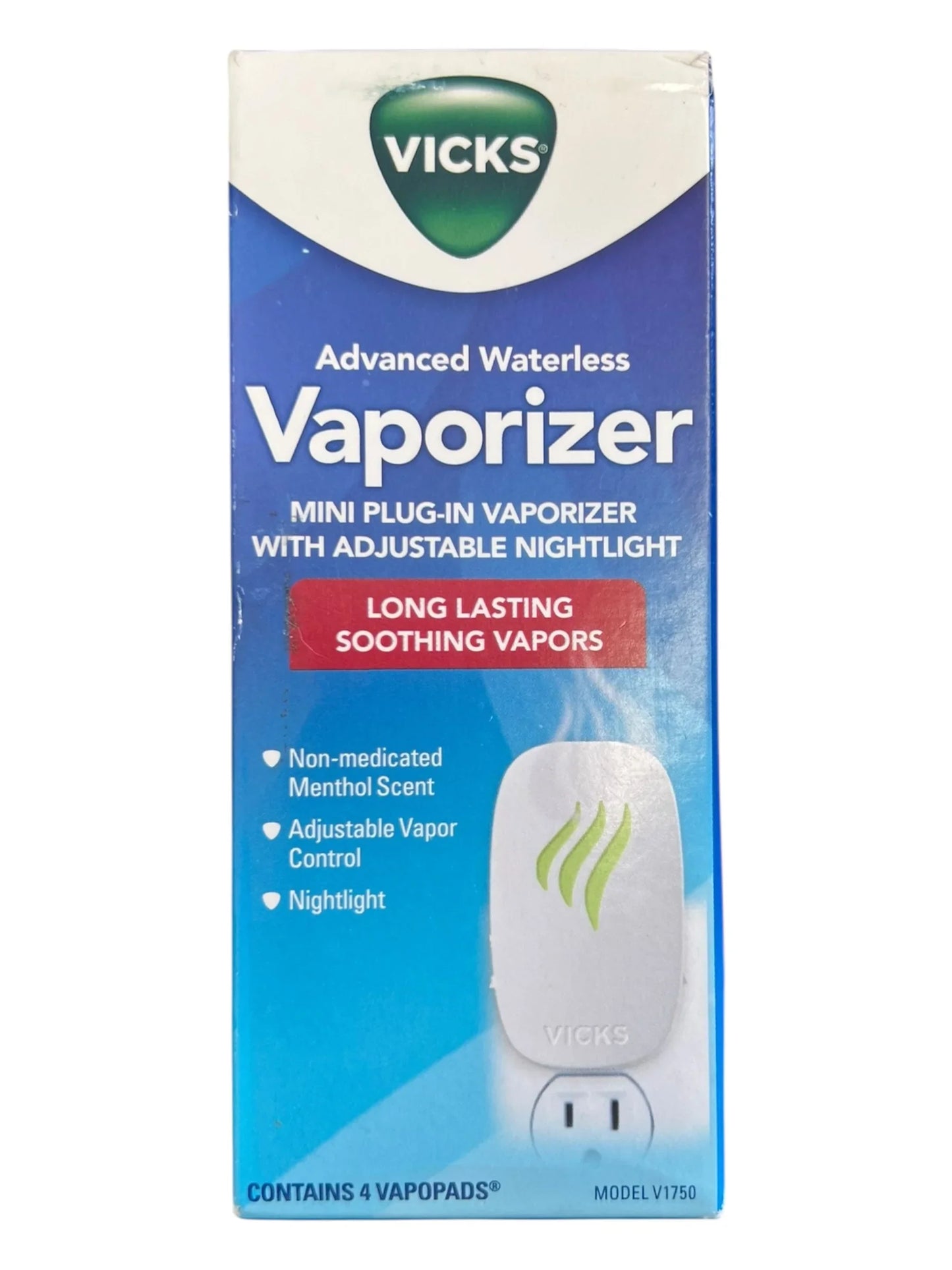 Vicks Advanced Waterless Vaporizer Plug-In with Nightlight + 4 VapoPads