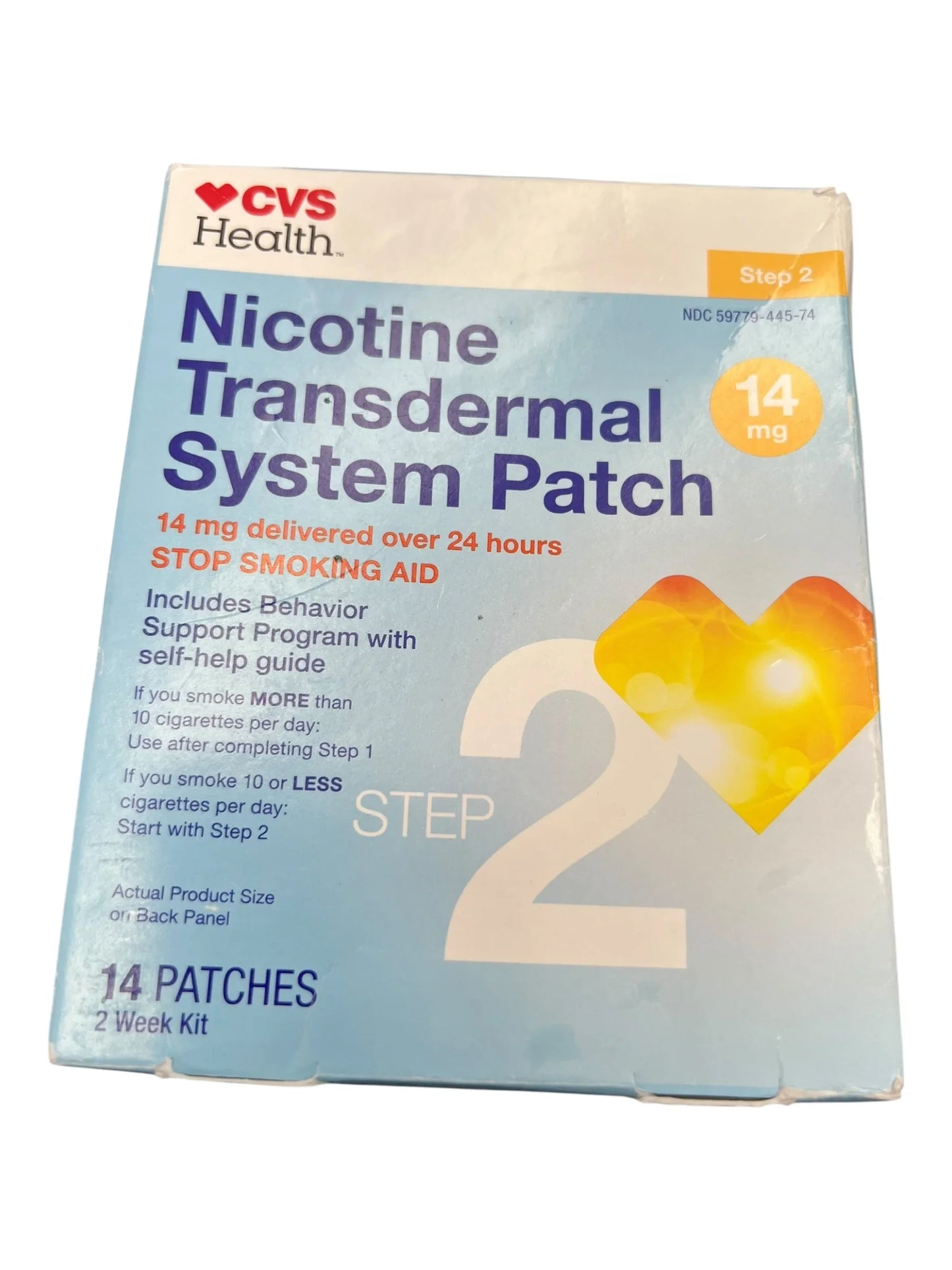 CVS Step 2 Nicotine Patches 14mg – 14 Transdermal Patches