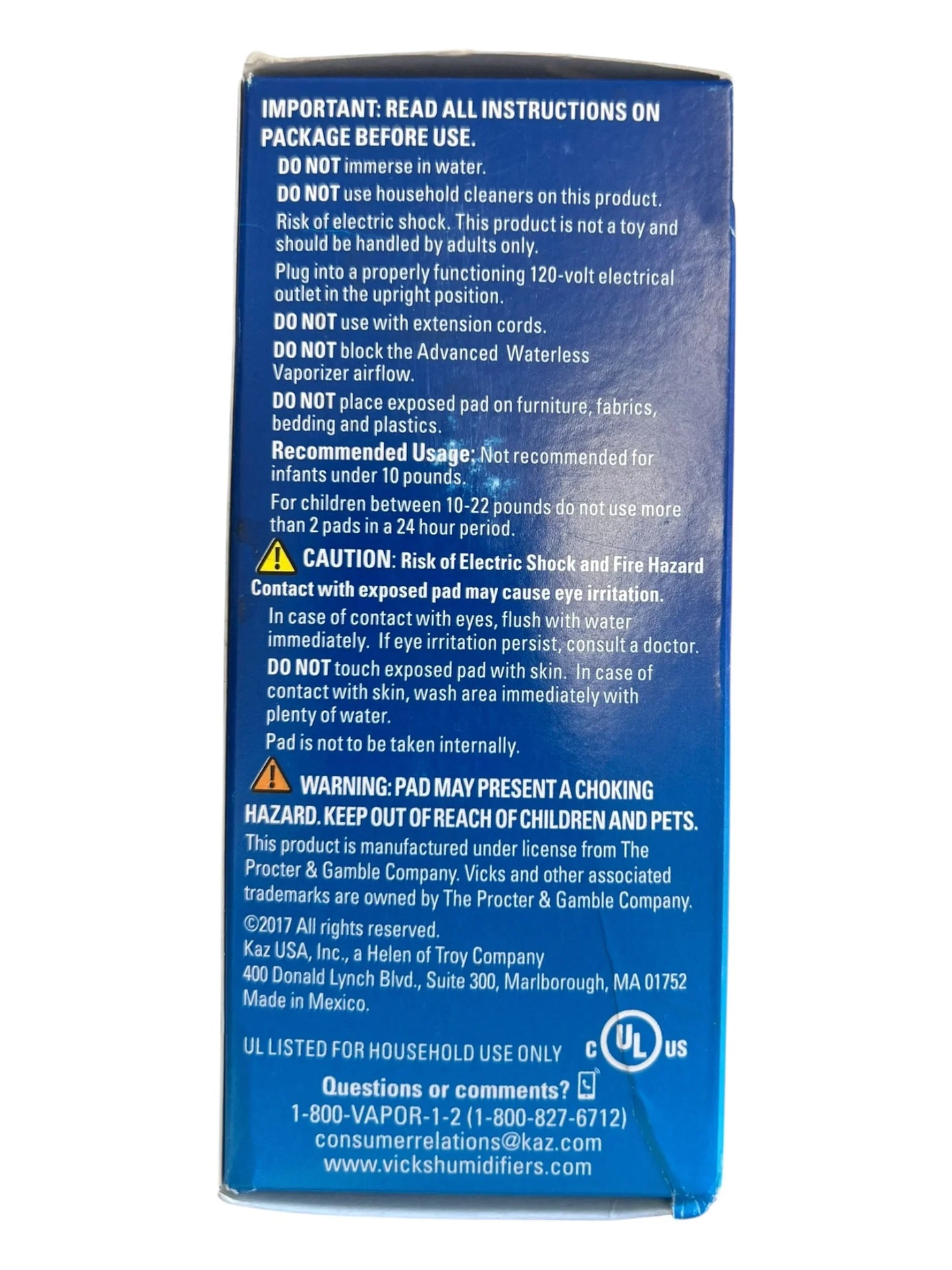 Vicks Advanced Waterless Vaporizer Plug-In with Nightlight + 4 VapoPads