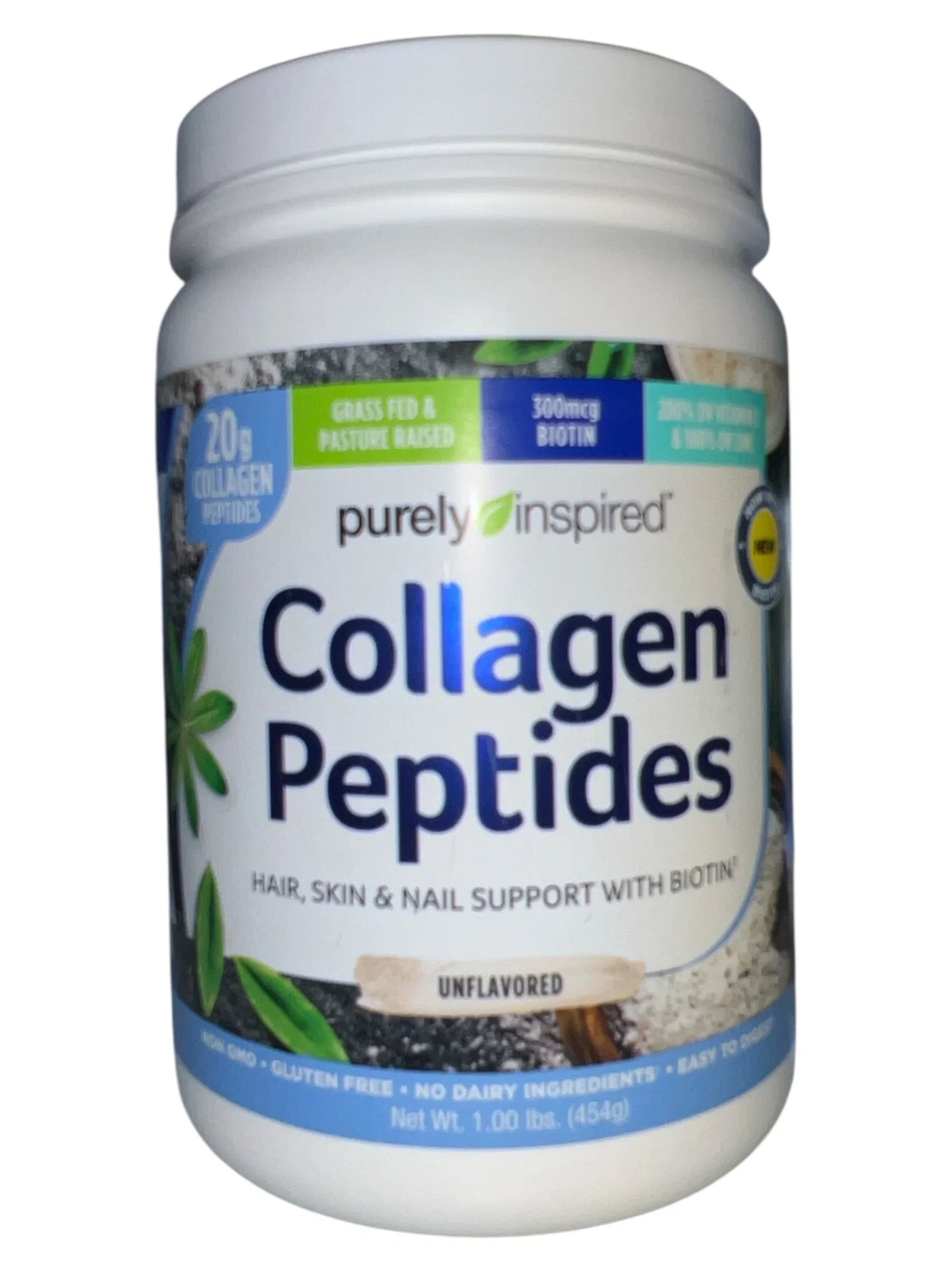 Purely Inspired Collagen Peptides Powder with Biotin, Unflavored – 1 lb - Exotic Pro