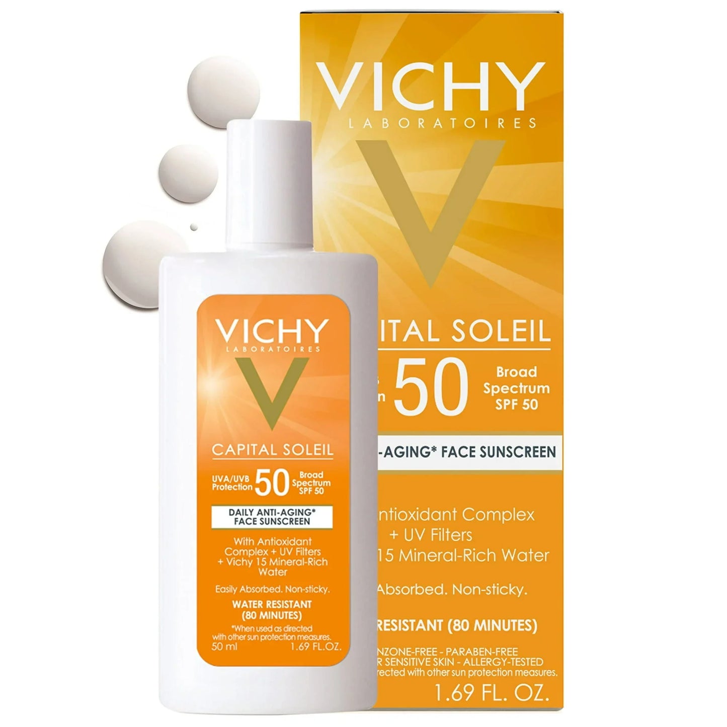 Vichy Capital Soleil SPF 50 Anti-Aging Face Sunscreen, 1.69 Fl. Oz - Exotic Pro