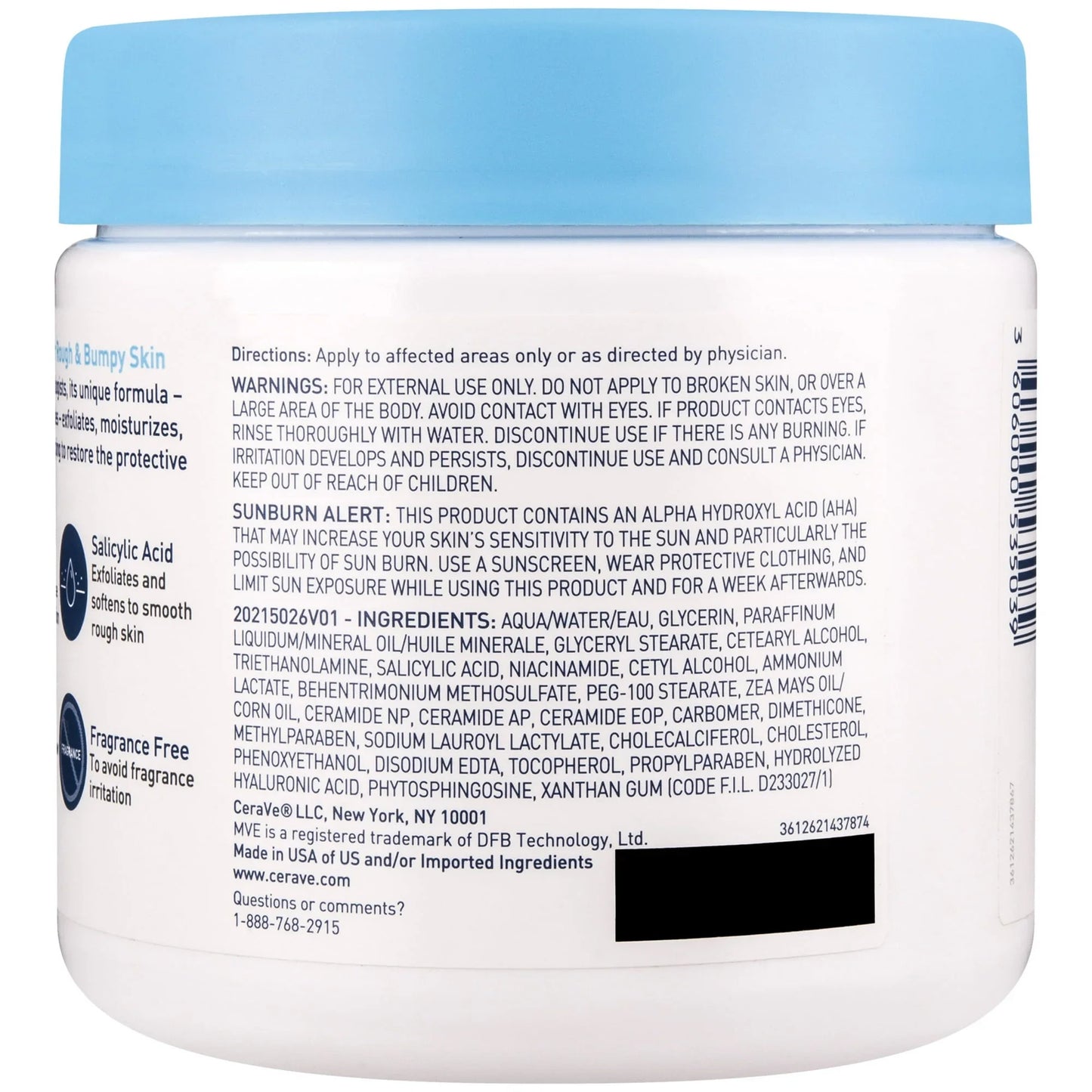 CeraVe SA Cream for Rough & Bumpy Skin with Salicylic Acid, 16 oz - Exotic Pro