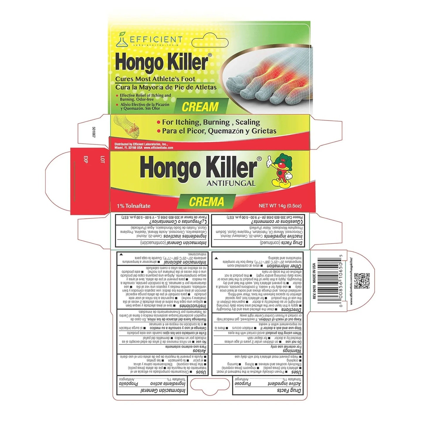 Hongo Killer Antifungal Cream 0.5 oz – Athlete's Foot Treatment Formula - Exotic Pro