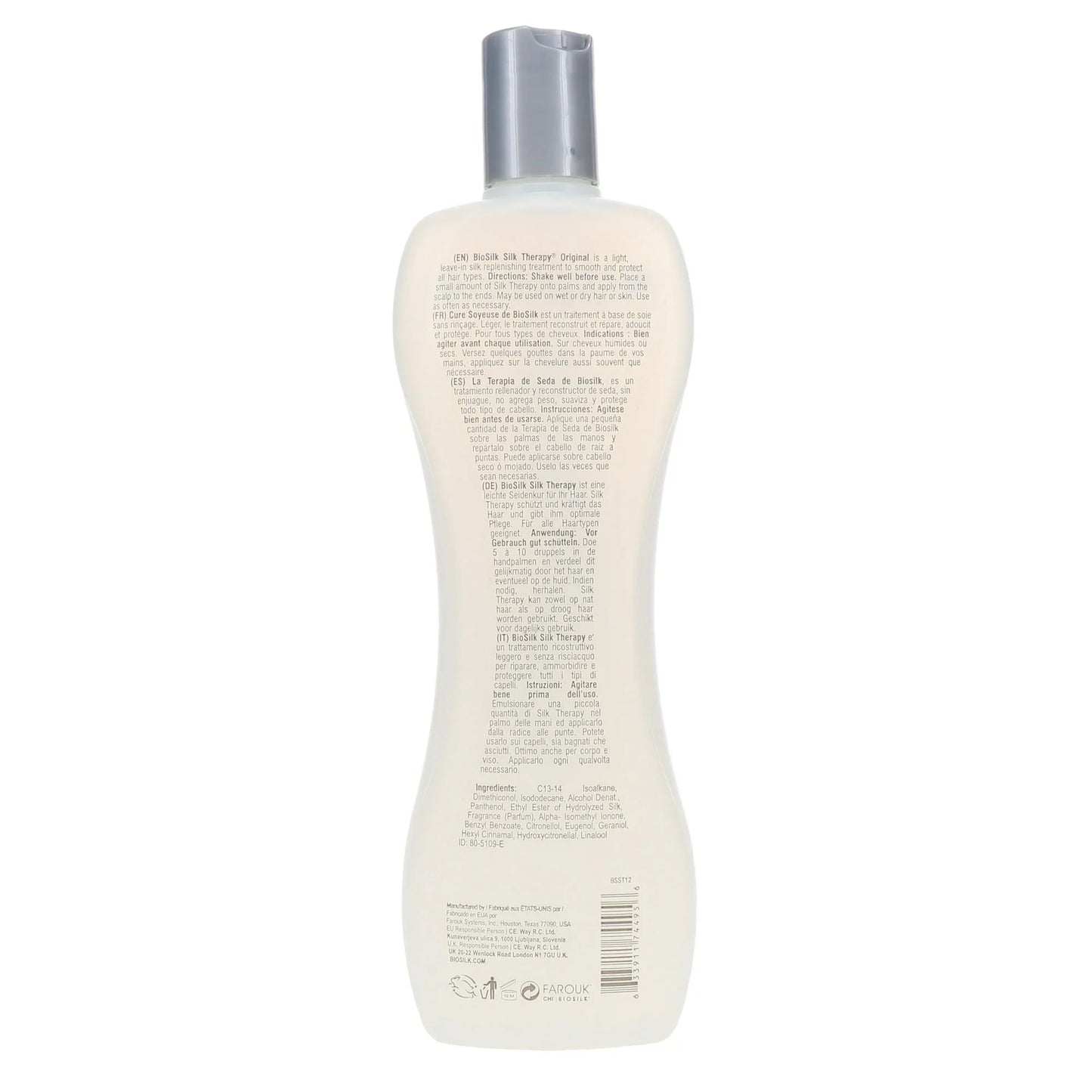 Biosilk Silk Therapy Serum for Hair, Leave-In Treatment, Unisex, Paraben Free, 12 oz - Exotic Pro