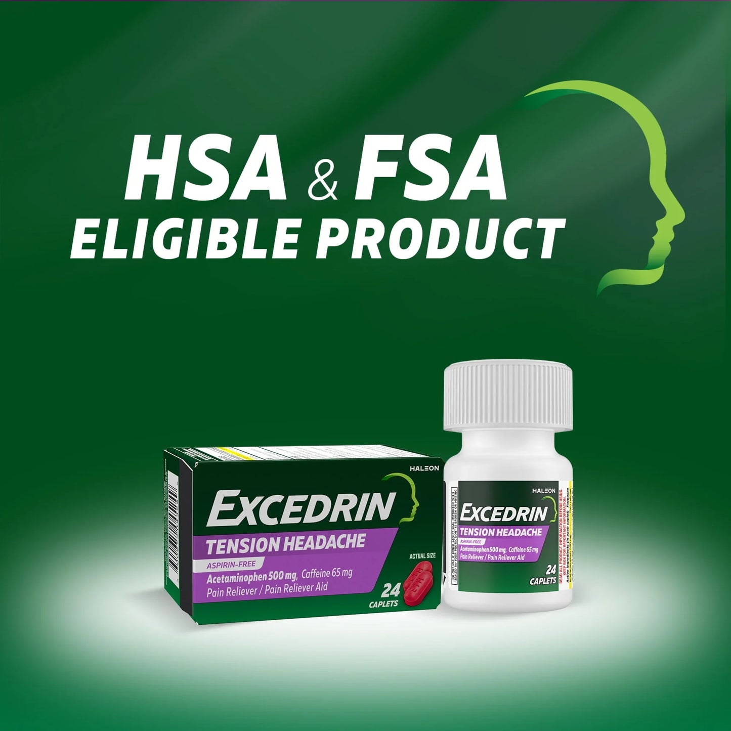 Excedrin Tension Headache Relief Caplets with Acetaminophen & Caffeine – 100 Ct - Exotic Pro