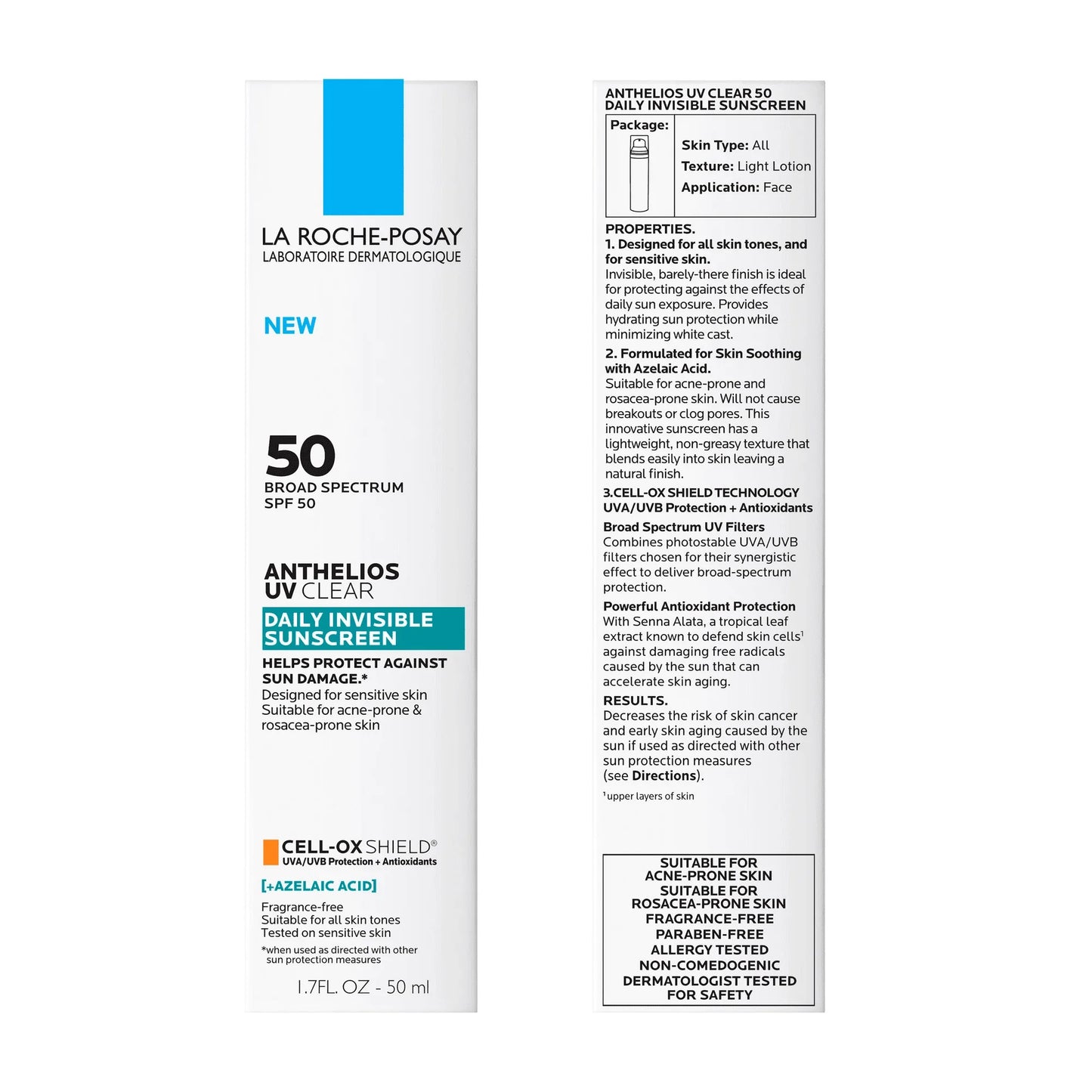 La Roche-Posay Anthelios UV Clear SPF 50 Sunscreen | 1.7 fl oz Face Protection - Exotic Pro