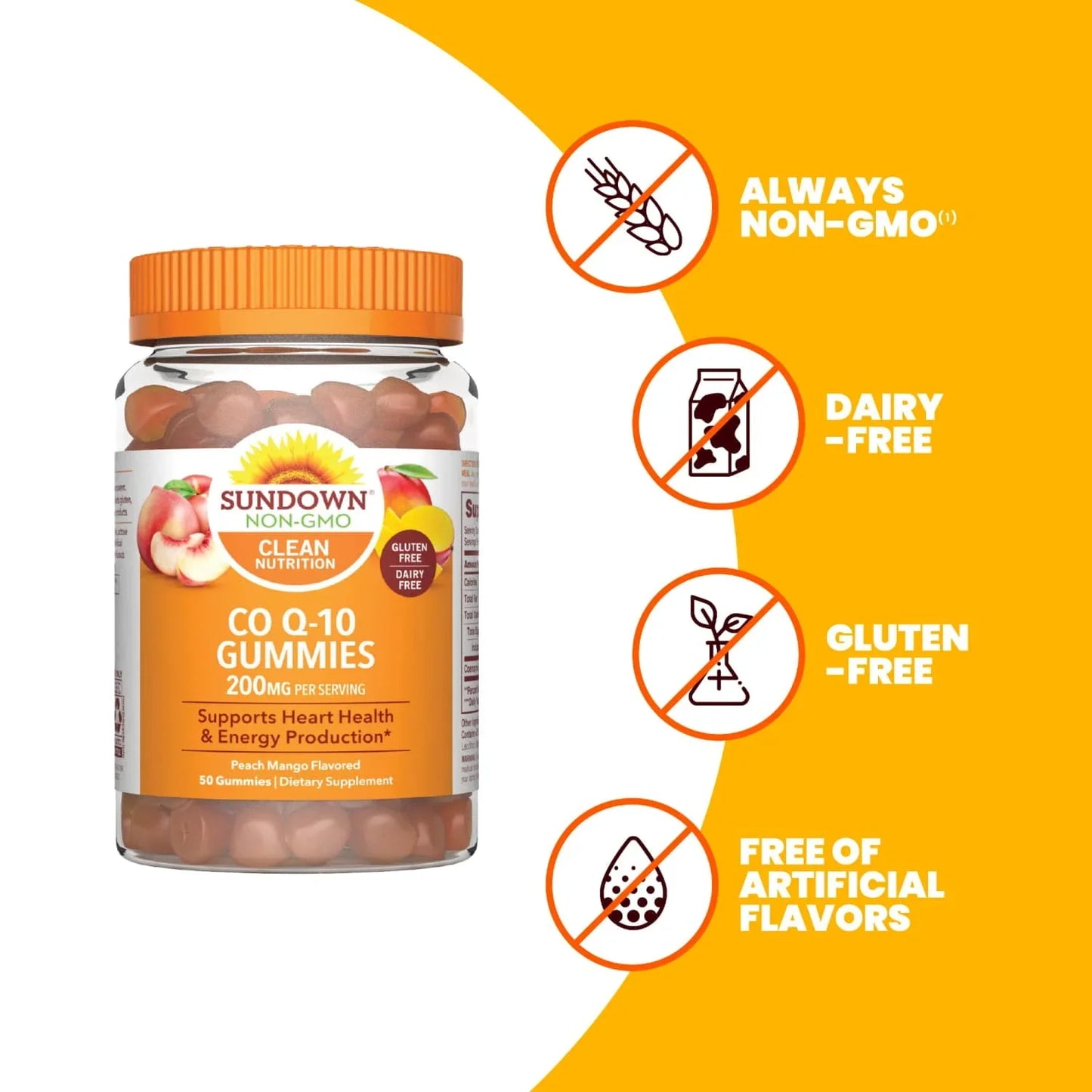 Sundown CoQ-10 200mg – Heart Health Gummies, 50ct - Exotic Pro