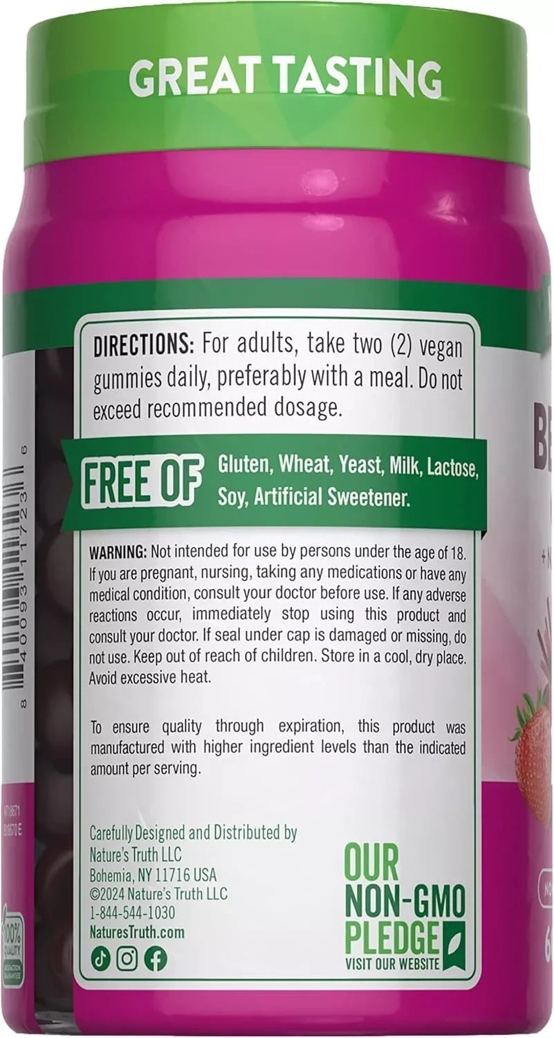 Nature's Truth Beet Root Gummies – 60 Ct | Superfood & Non-GMO Support - Exotic Pro