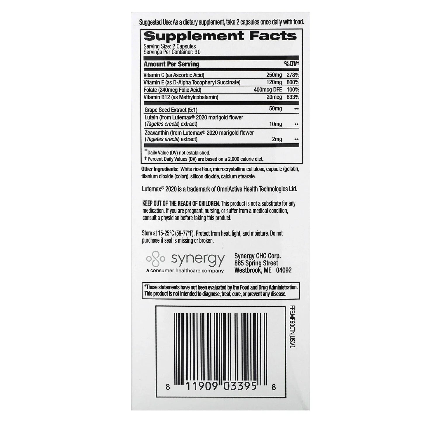 Focus Factor Macular Health 60 Ct | Eye Support Supplement with Lutein & Zeaxanthin - Exotic Pro