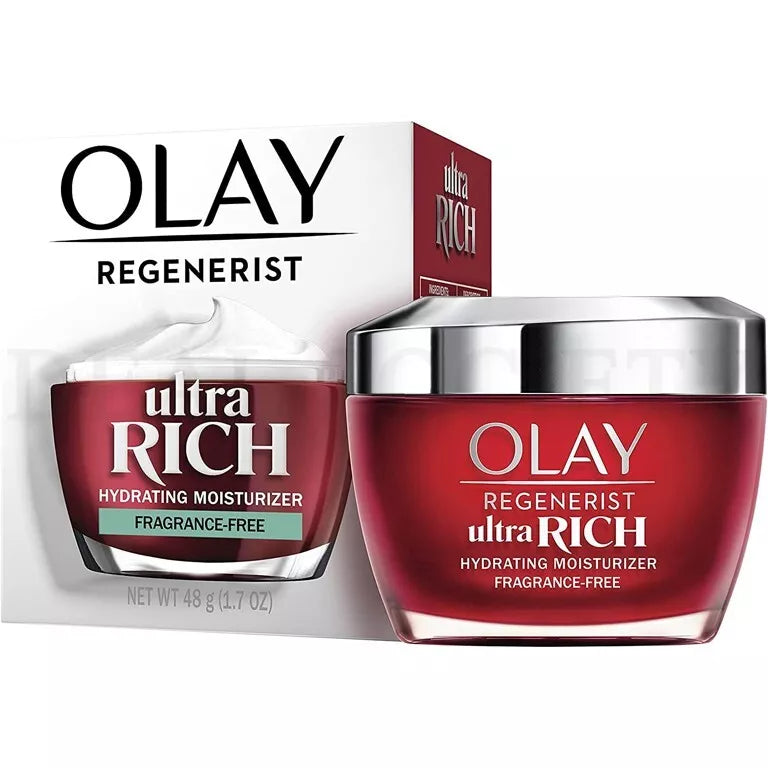 Olay Regenerist Ultra Rich Face Moisturizer, Fragrance-Free, Hydrates All Skin Dryness 1.7 Oz - Exotic Pro